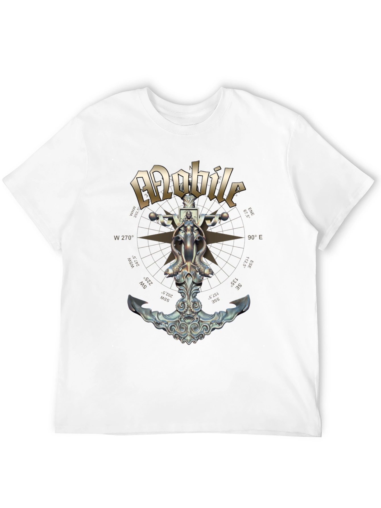 Mobile Anchor Compass Black T-Shirt