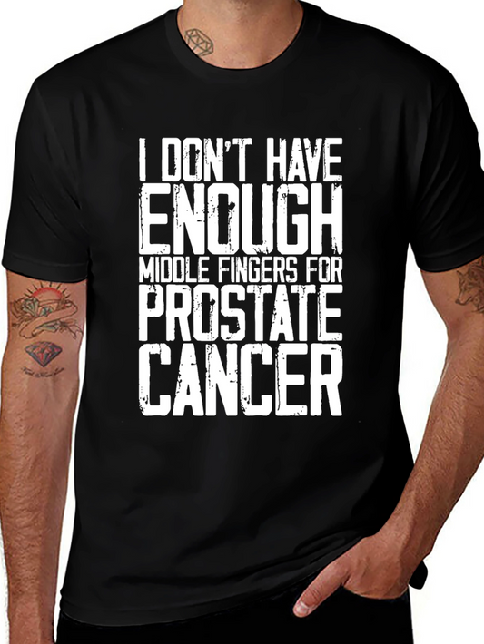 Prostate Cancer Middle Fingers T-Shirt - Black