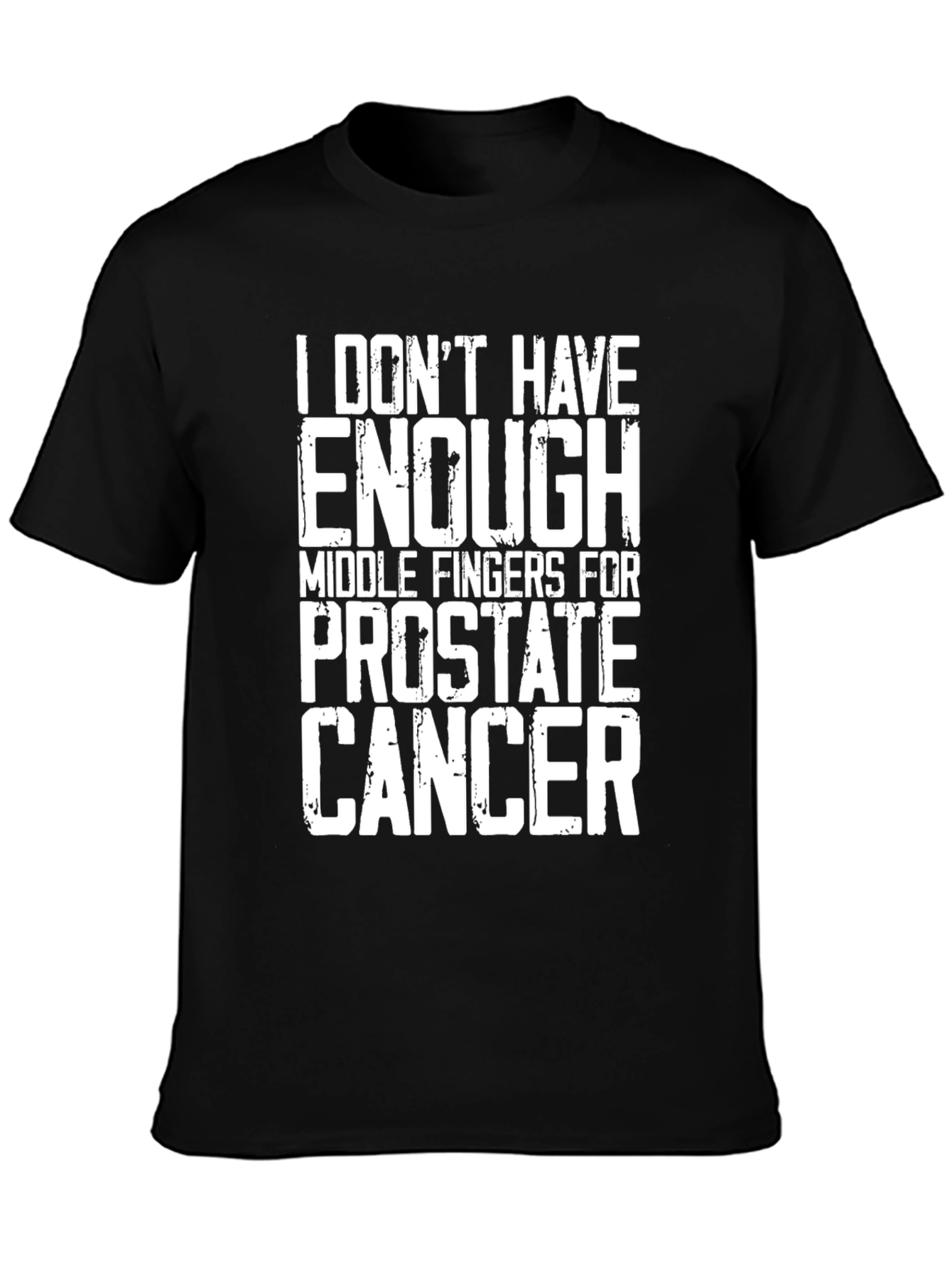 Prostate Cancer Middle Fingers T-Shirt - Black