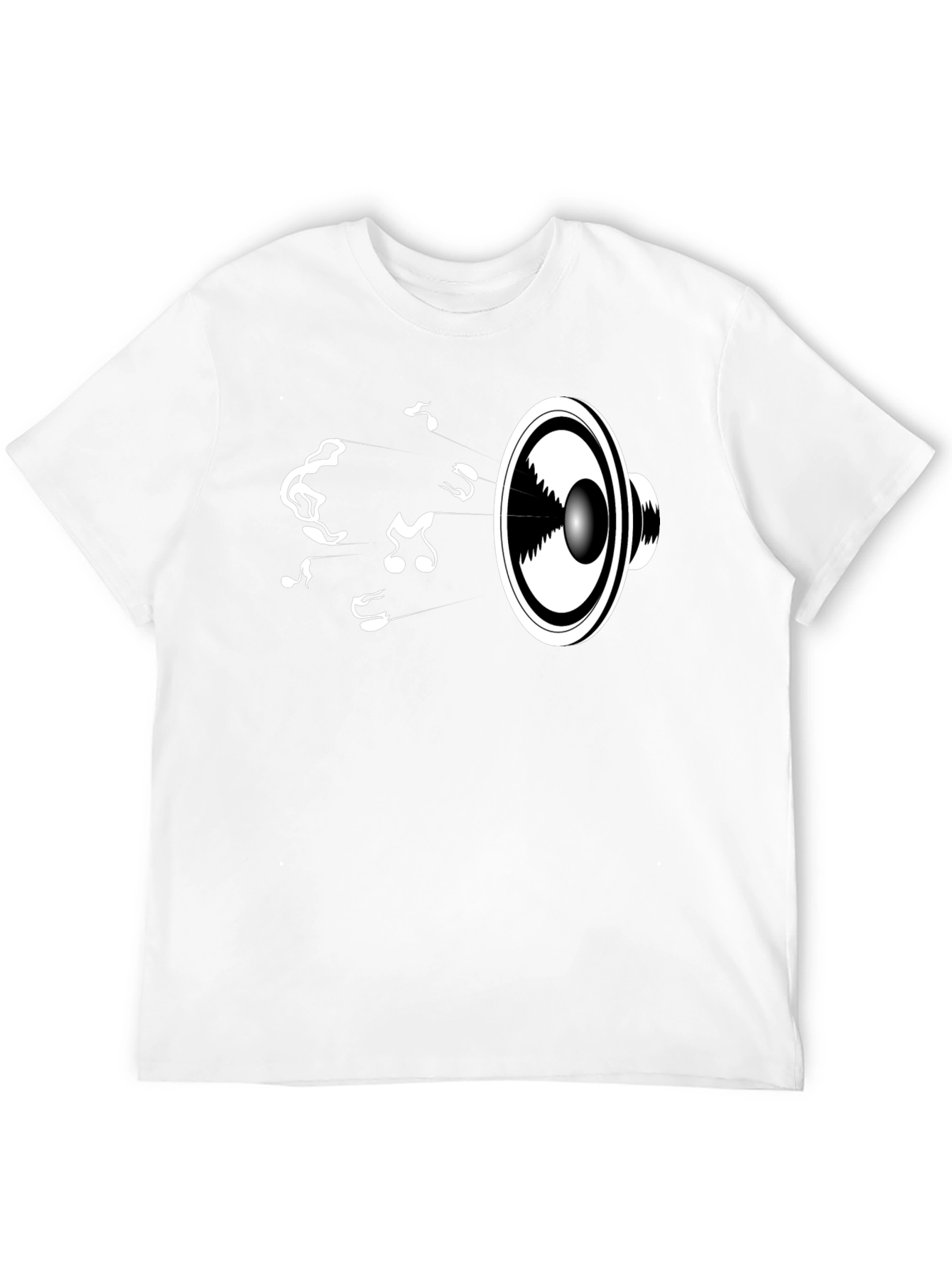 Music Speaker Graphic Tee - Black Cotton