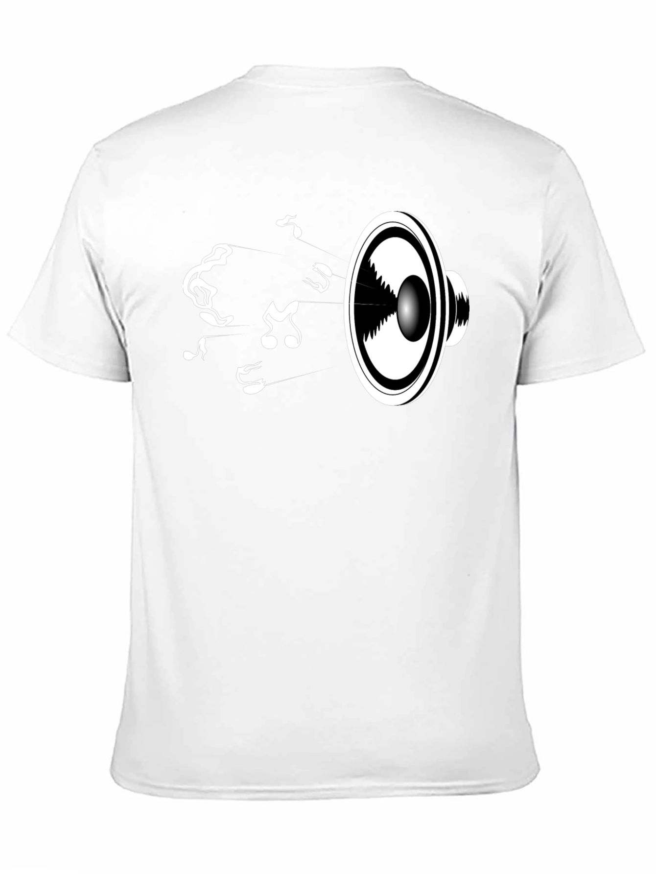 Music Speaker Graphic Tee - Black Cotton