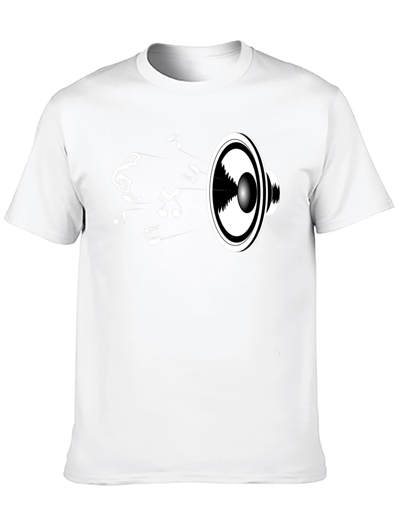 Music Speaker Graphic Tee - Black Cotton