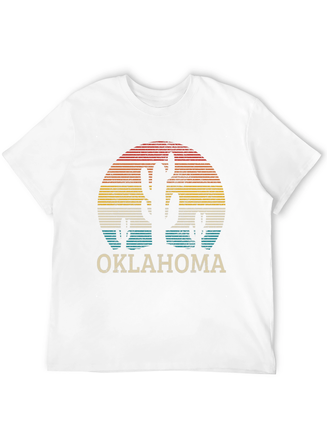 Retro Oklahoma Cactus Sunset T-Shirt