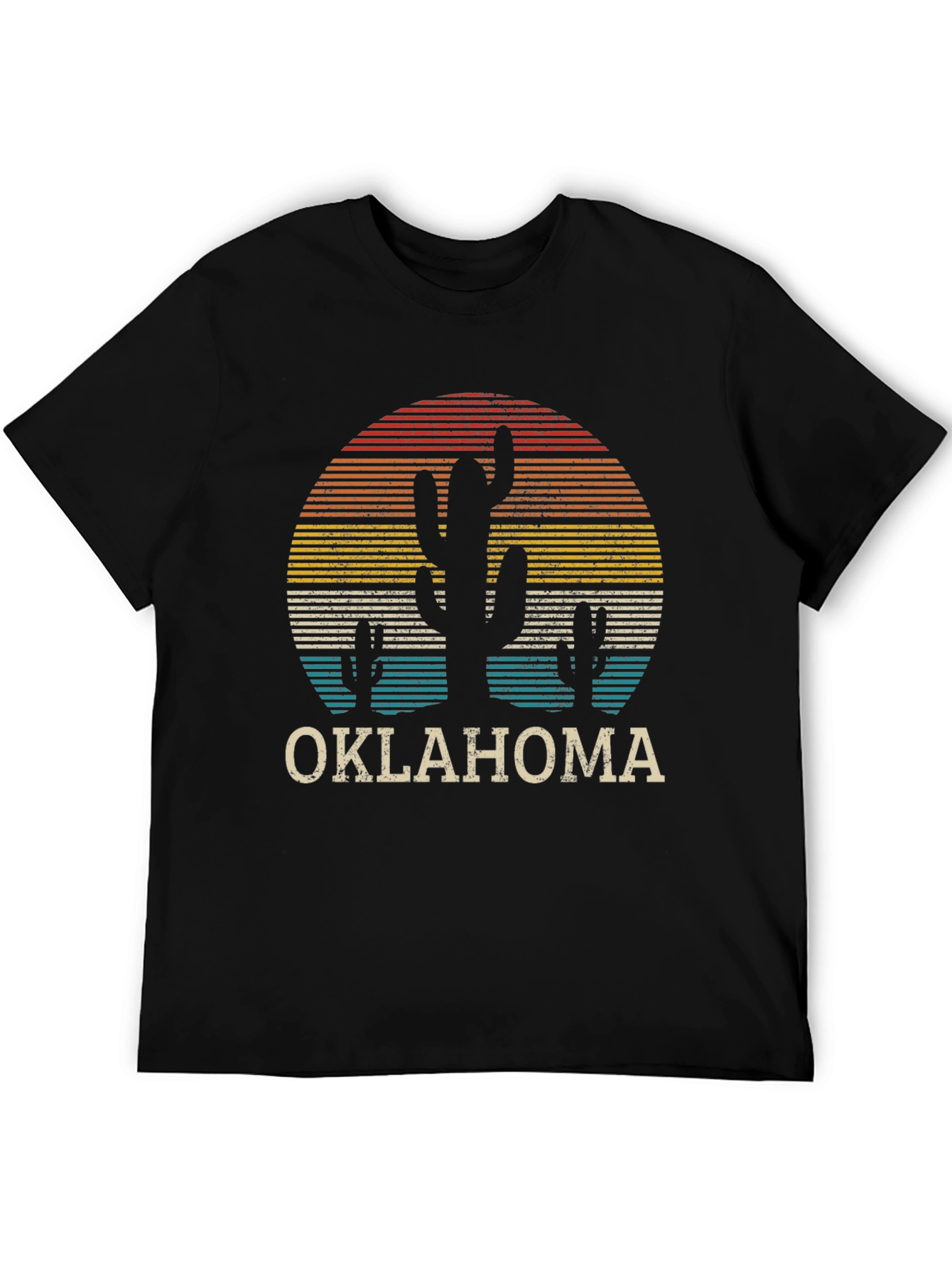 Retro Oklahoma Cactus Sunset T-Shirt