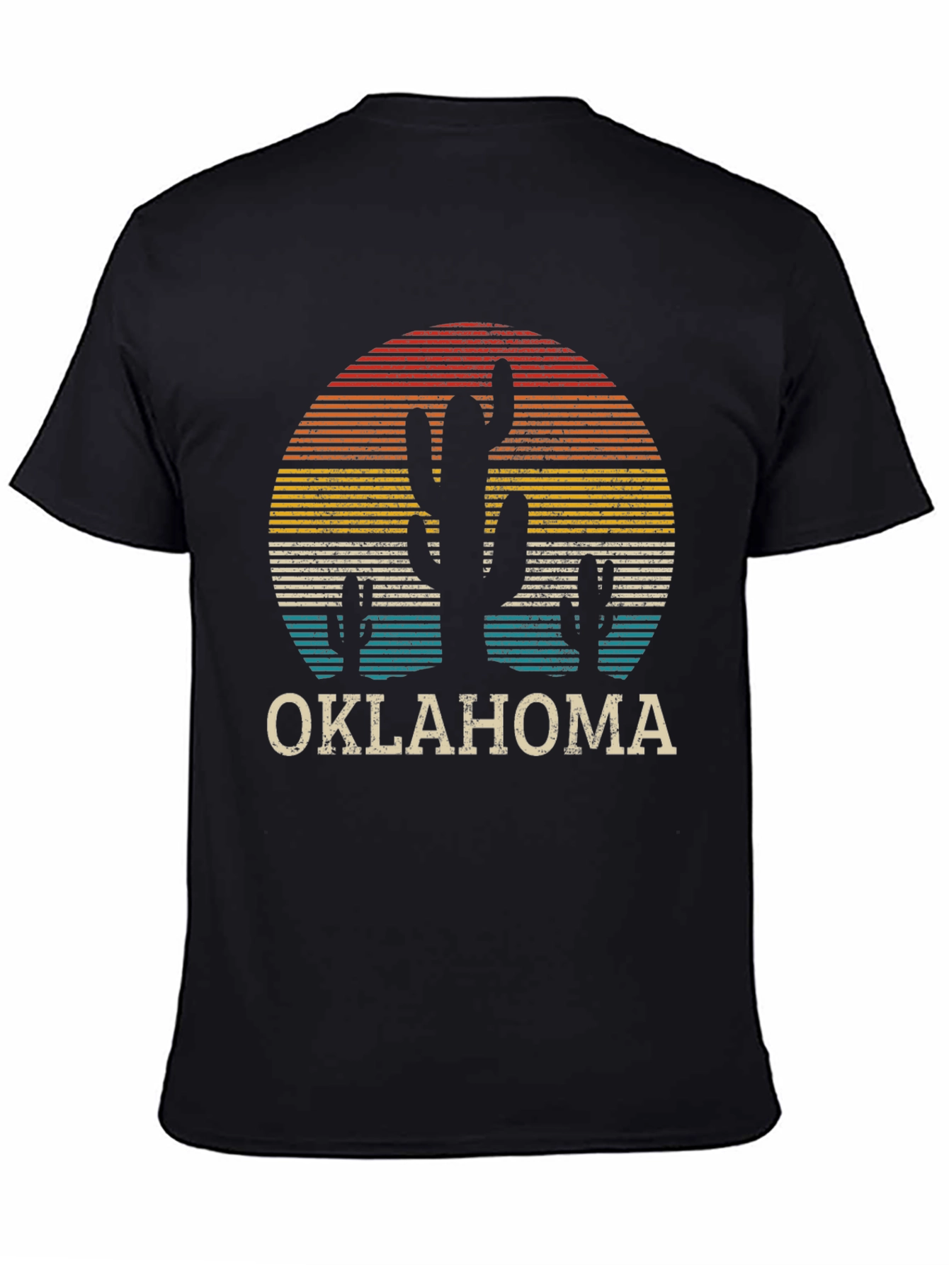 Retro Oklahoma Cactus Sunset T-Shirt