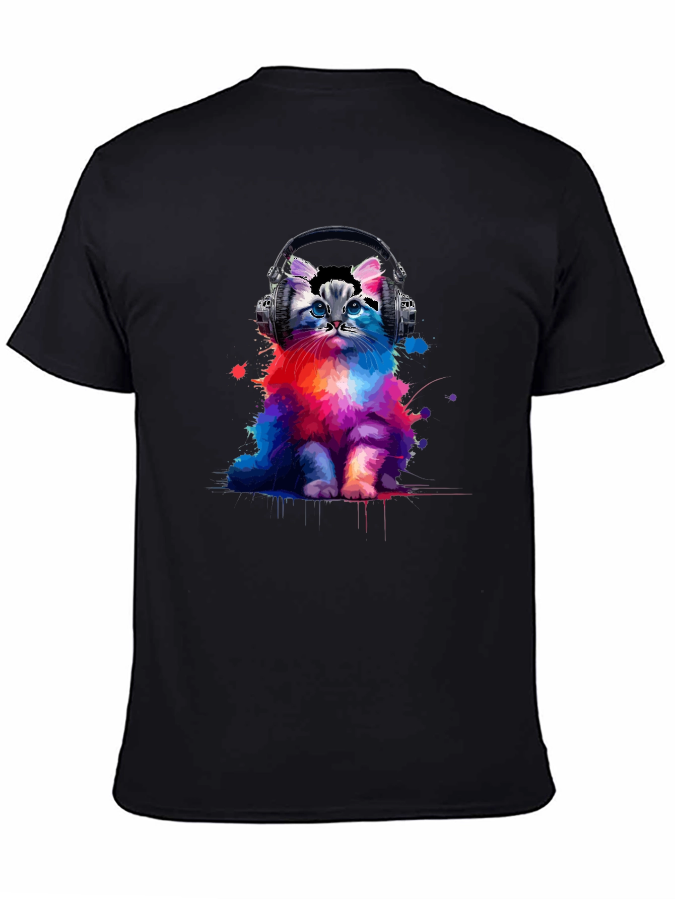 Cool Cat Headphones Graphic T-Shirt