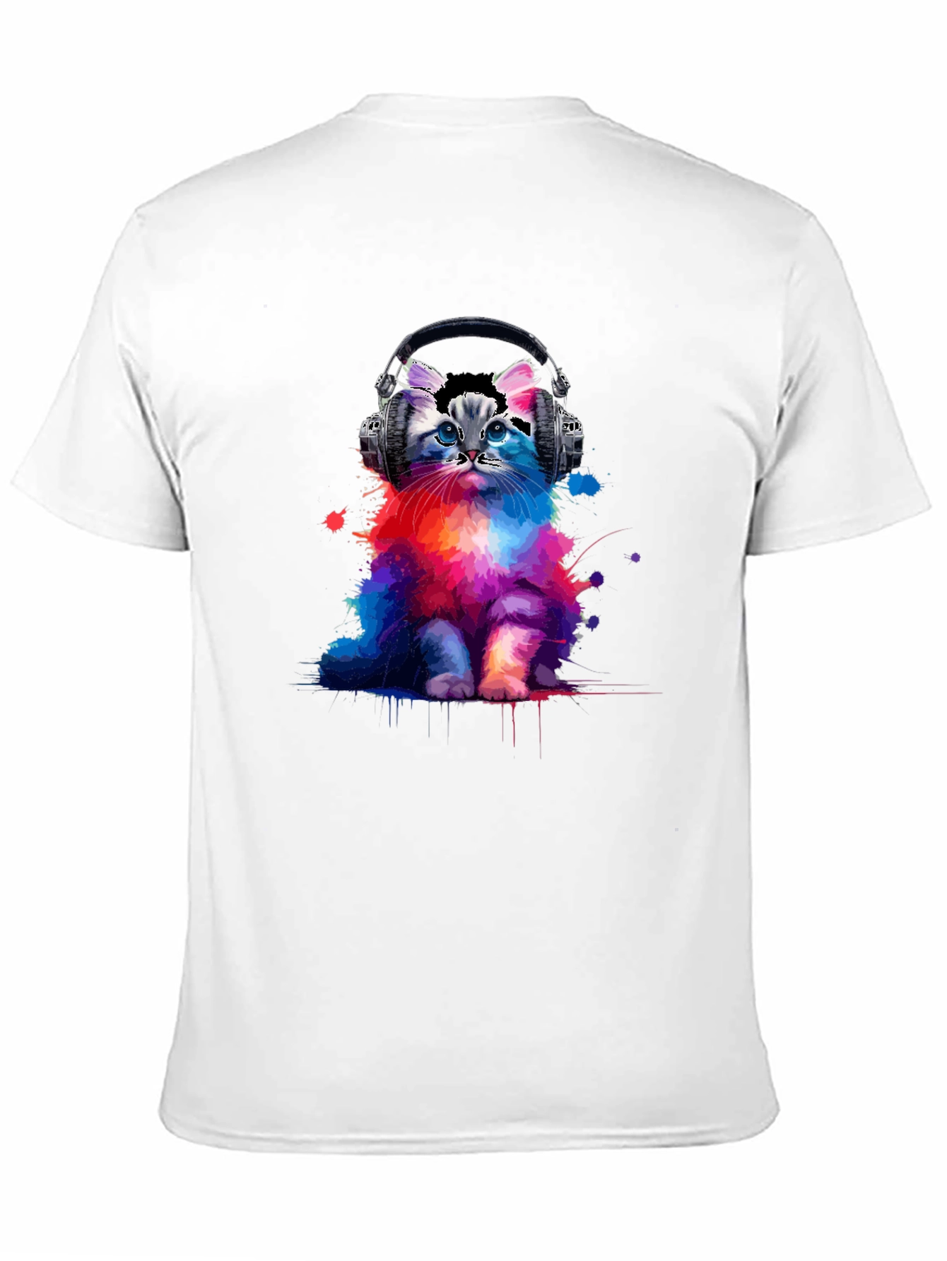 Cool Cat Headphones Graphic T-Shirt