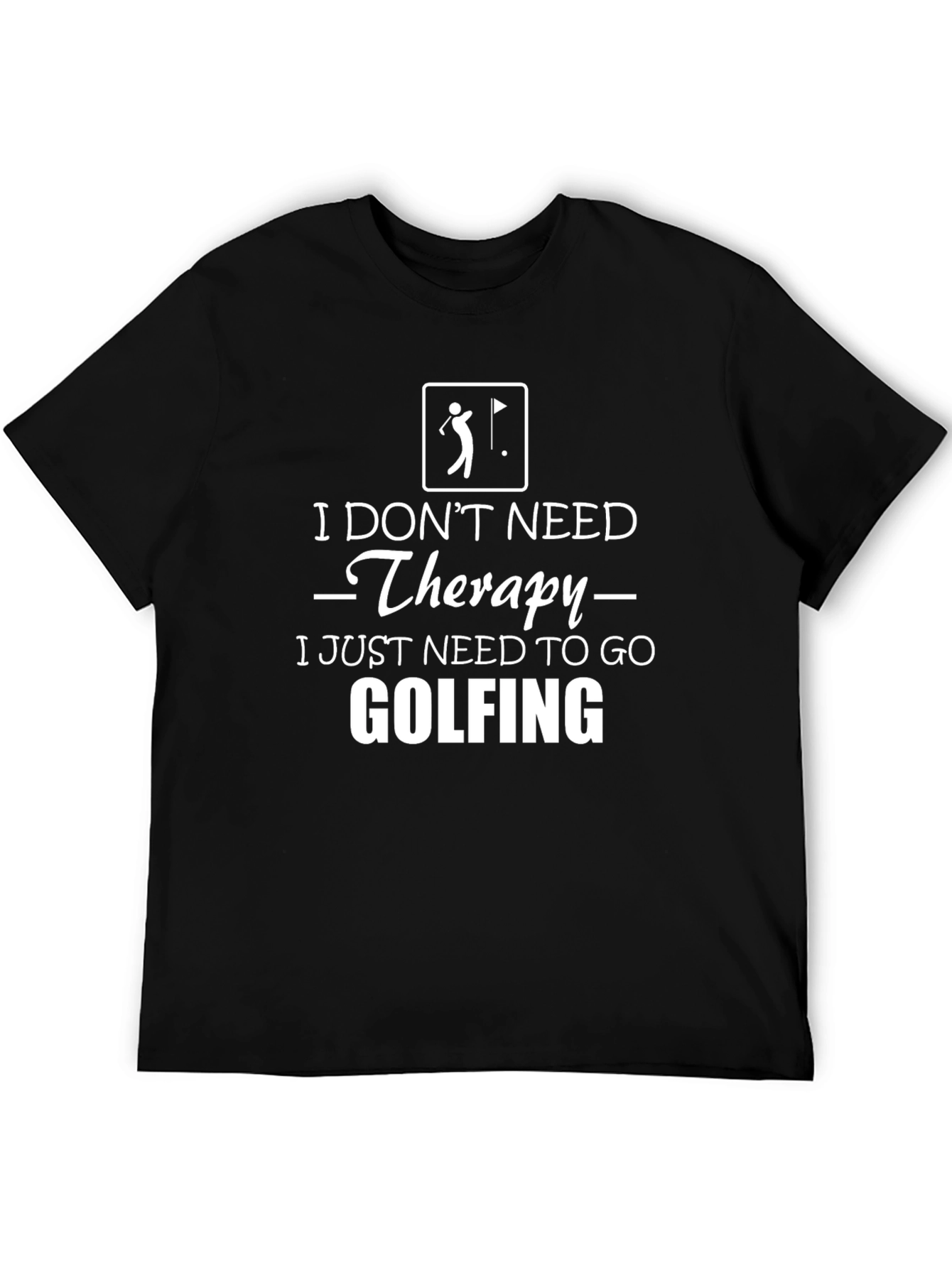 Golfing Therapy T-Shirt - Black Humor Tee