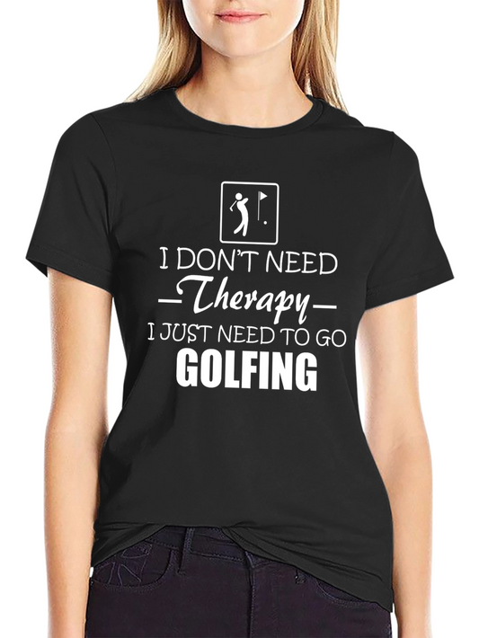 Golfing Therapy T-Shirt - Black Humor Tee