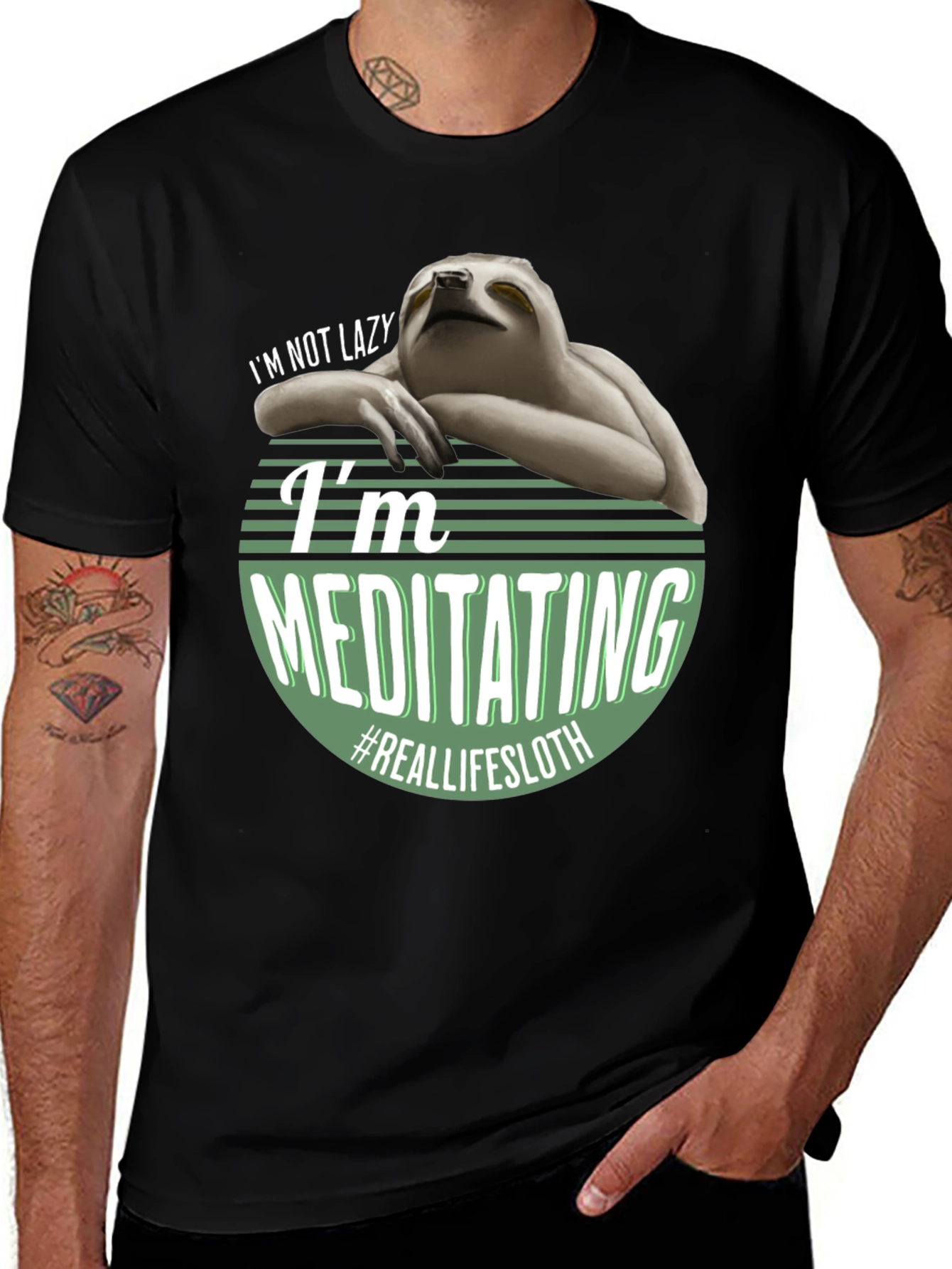 Funny Sloth Meditating T-Shirt - Real Life Sloth