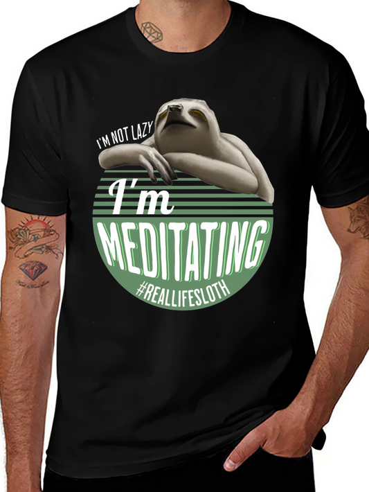 Funny Sloth Meditating T-Shirt - Real Life Sloth