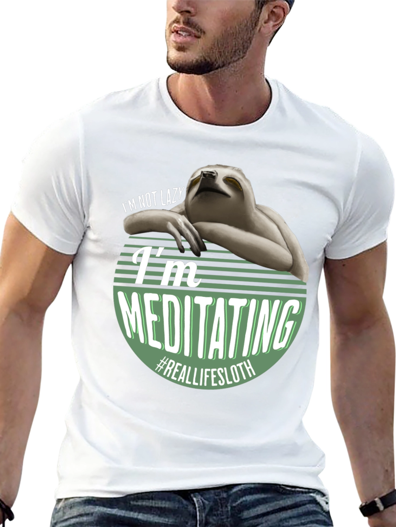 Funny Sloth Meditating T-Shirt - Real Life Sloth
