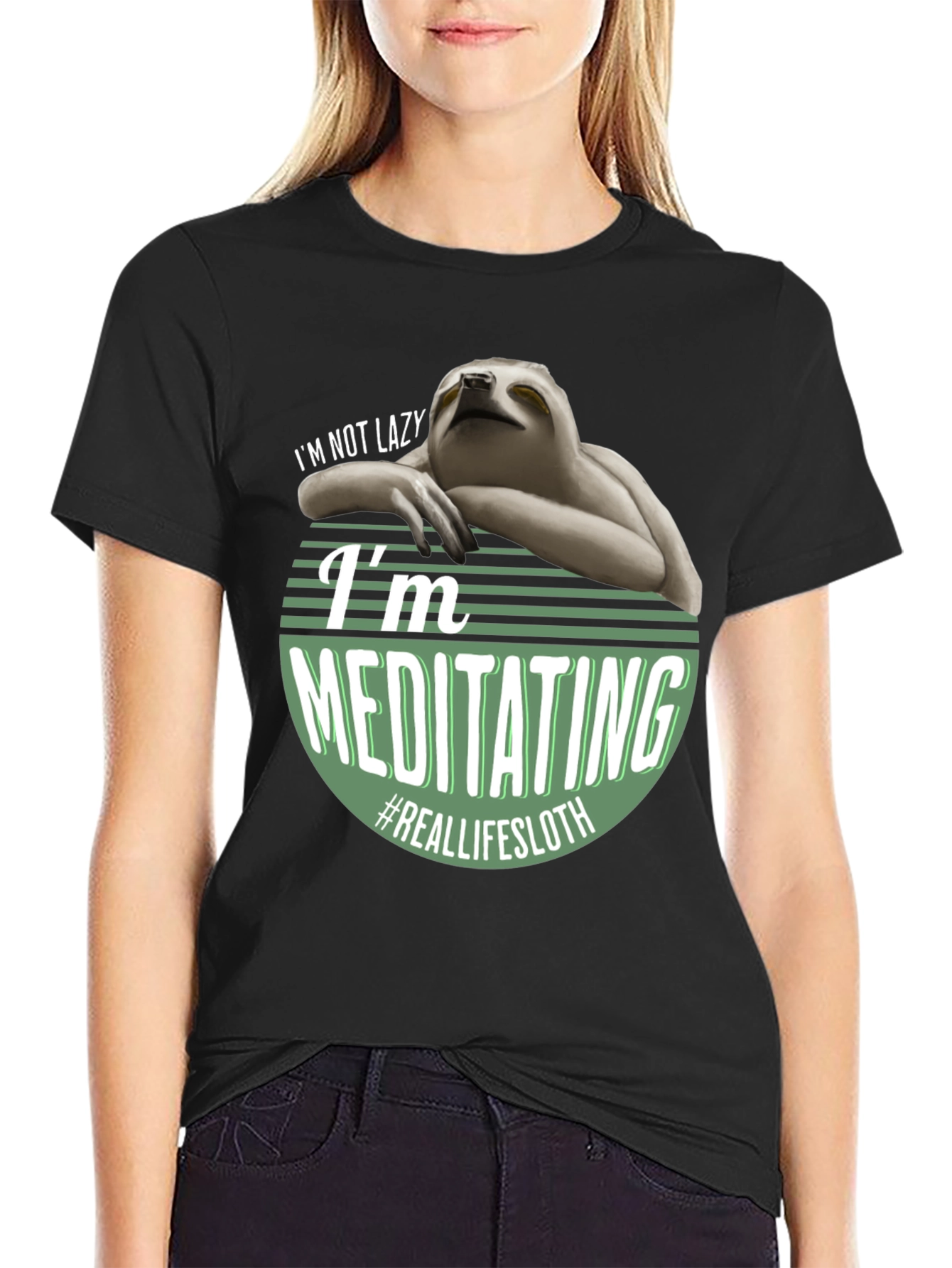 Funny Sloth Meditating T-Shirt - Real Life Sloth