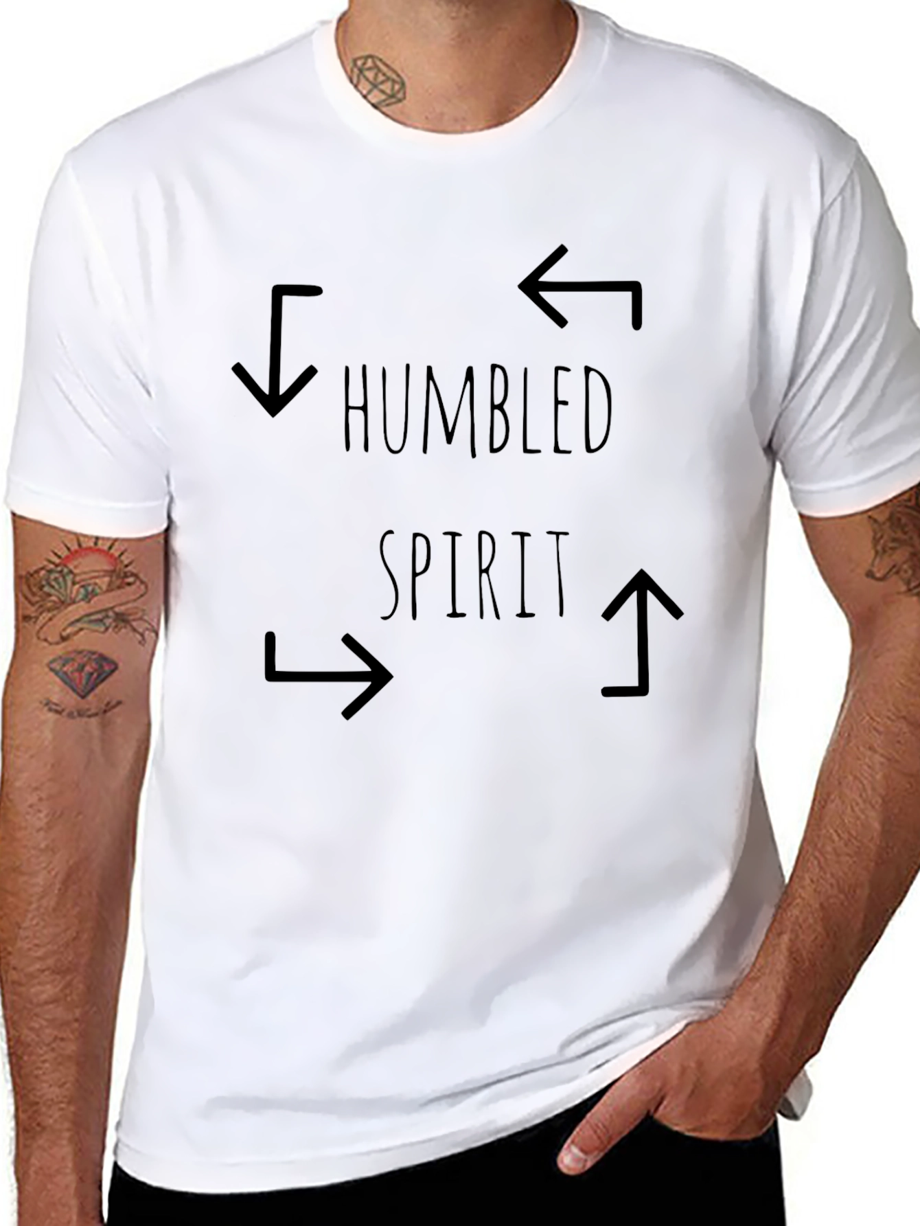 Humbled Spirit Graphic Tee - Black Crew Neck Shirt