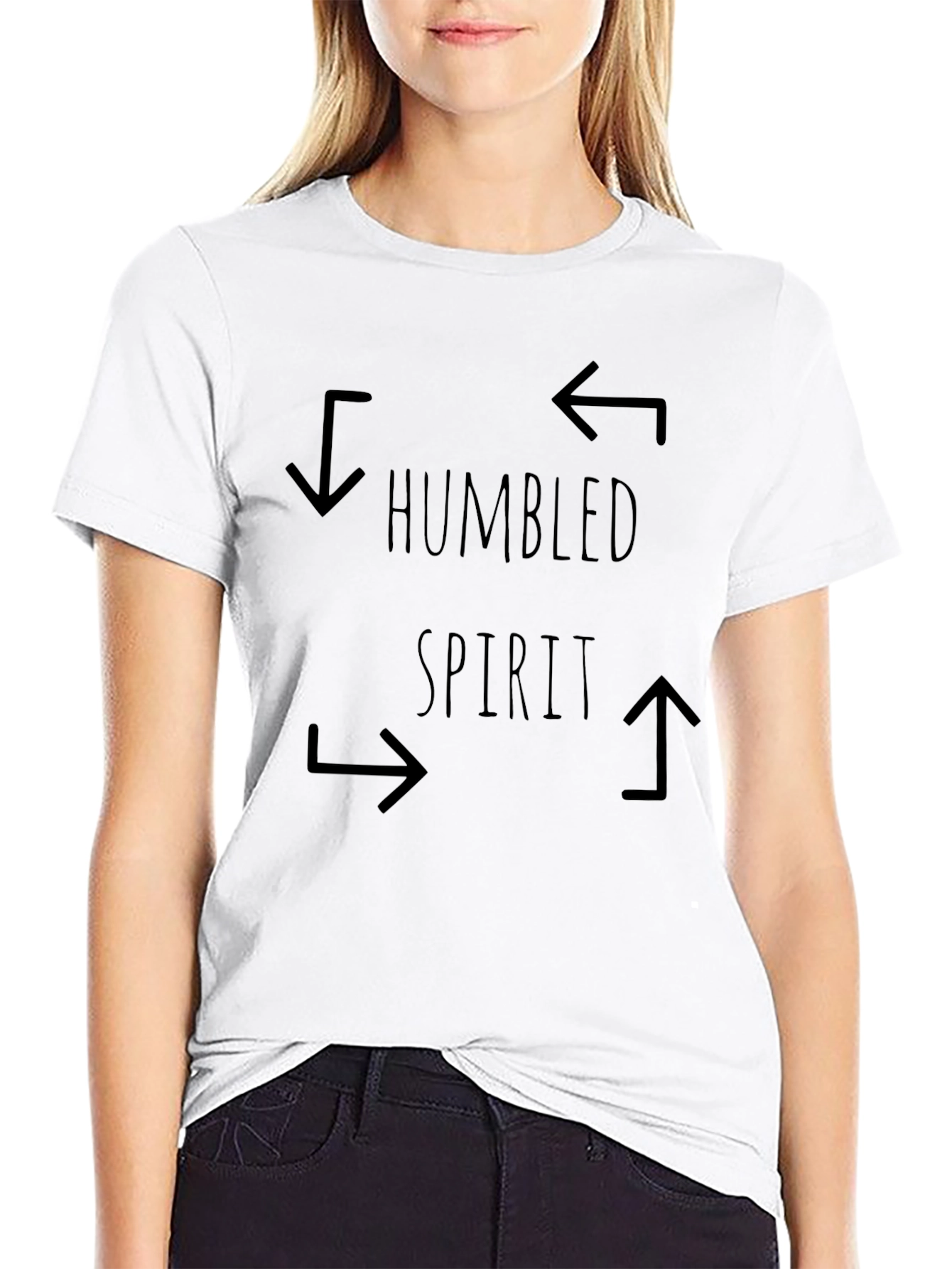 Humbled Spirit Graphic Tee - Black Crew Neck Shirt