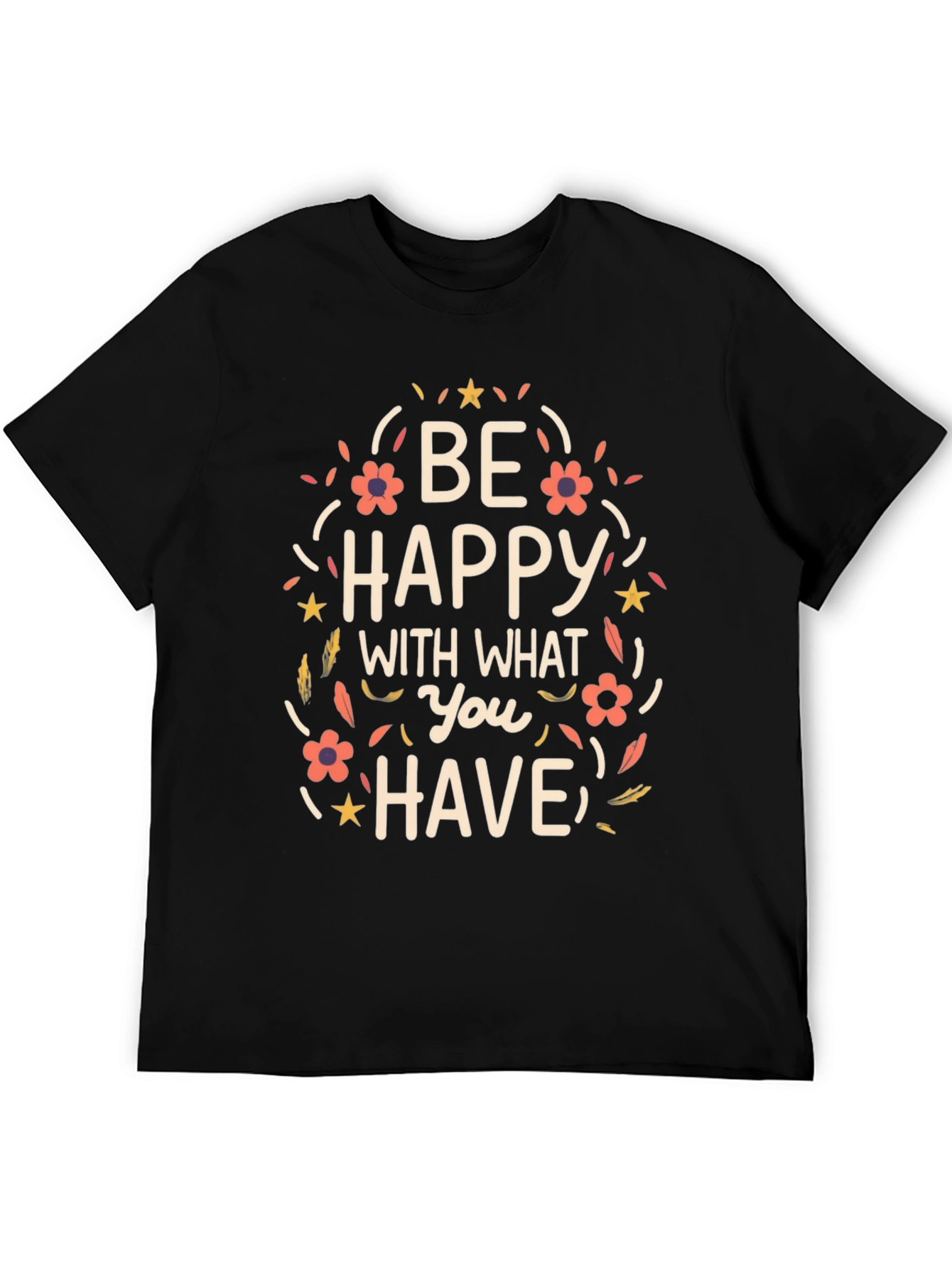Be Happy Graphic T-Shirt - Black