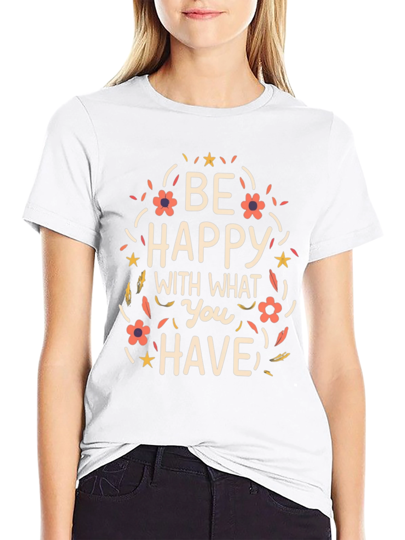 Be Happy Graphic T-Shirt - Black