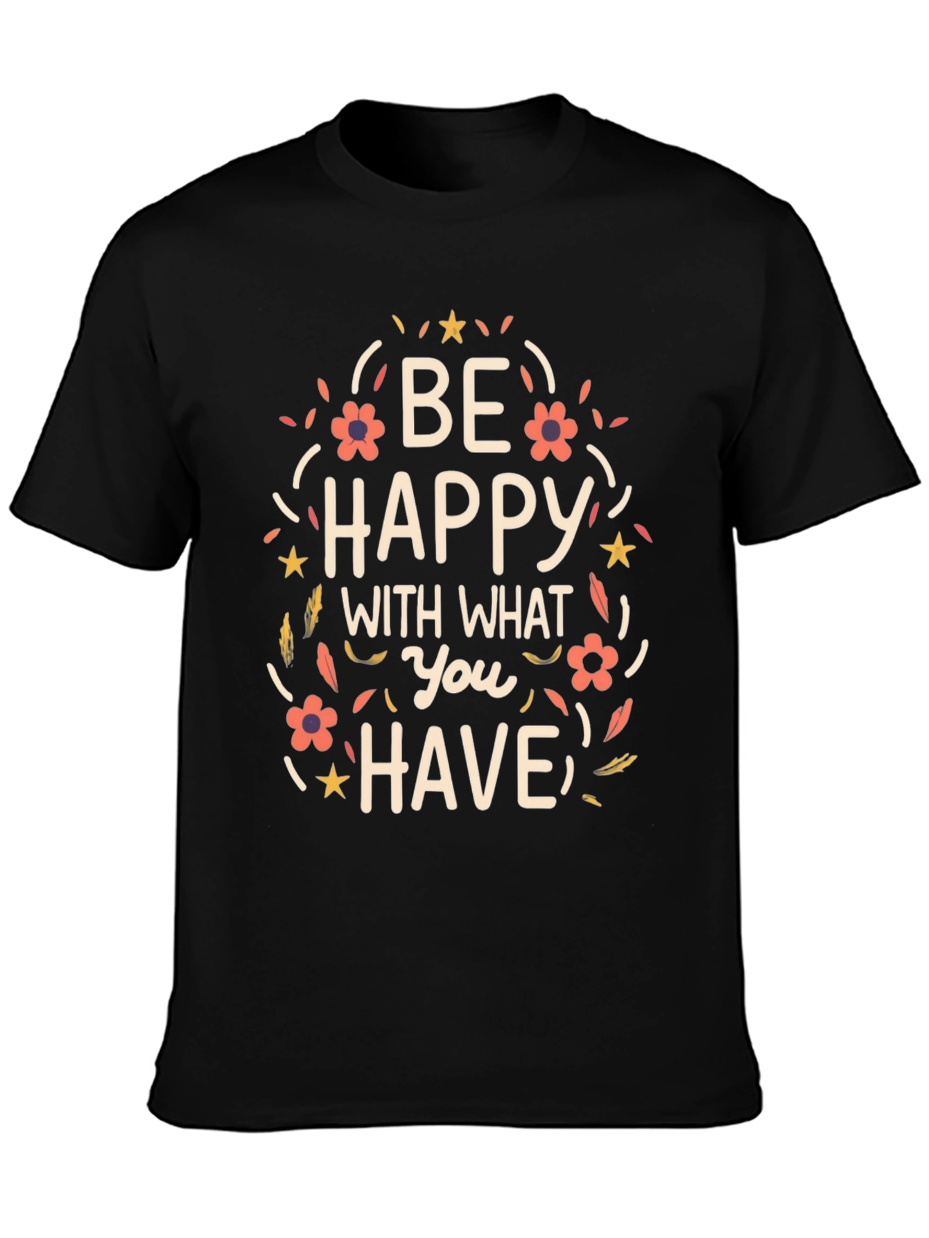 Be Happy Graphic T-Shirt - Black