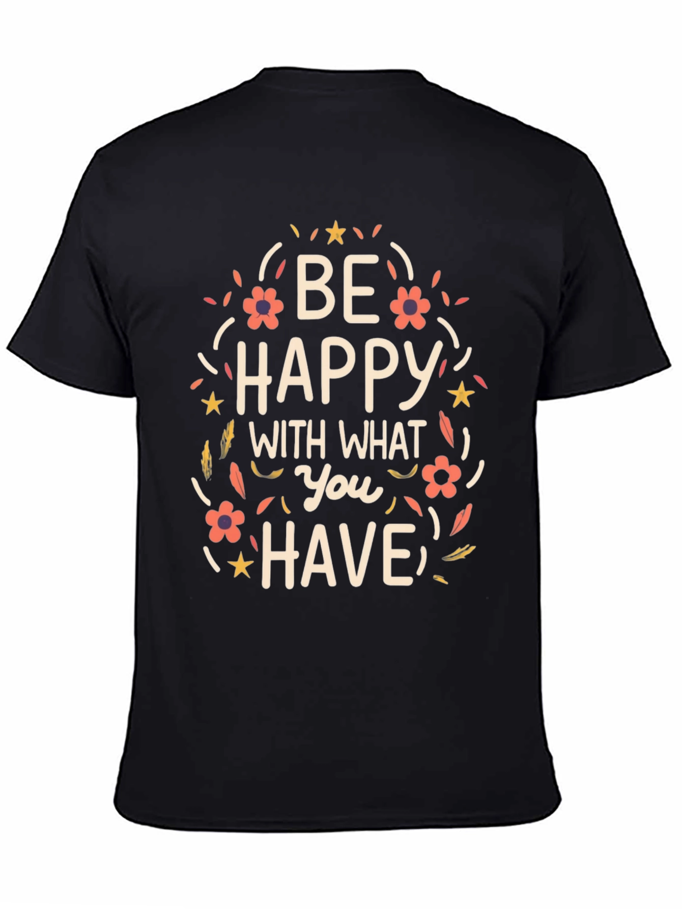 Be Happy Graphic T-Shirt - Black