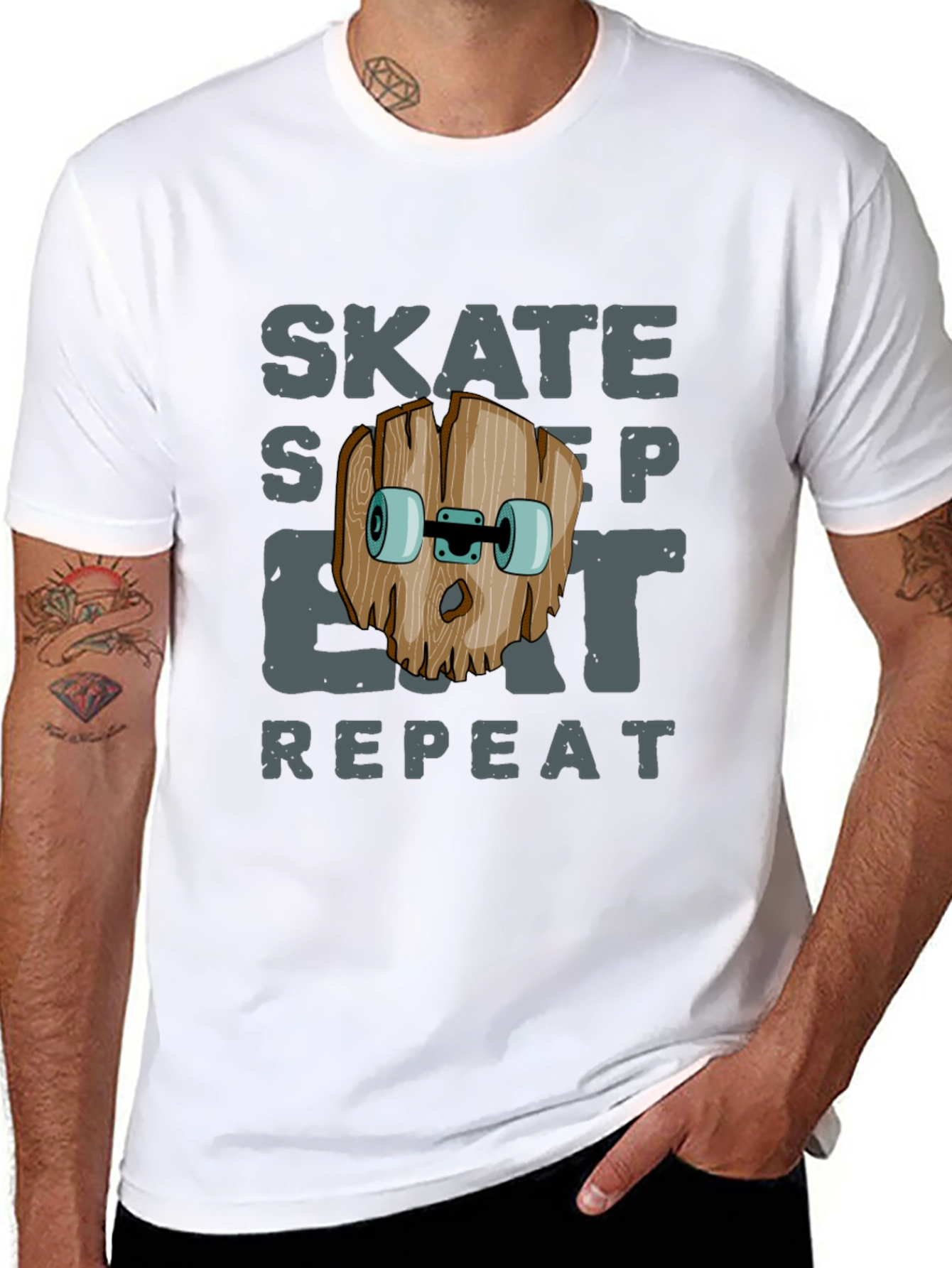 Skate Sleep Eat Repeat Graphic T-Shirt