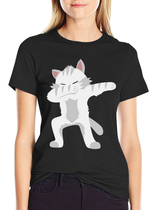 Dabbing Cat Graphic Tee - Cool & Comfy Black T-Shirt