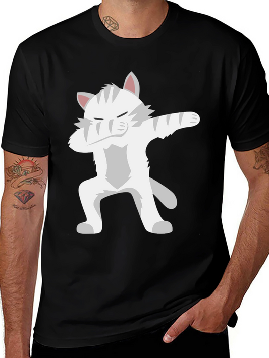 Dabbing Cat Graphic Tee - Cool & Comfy Black T-Shirt