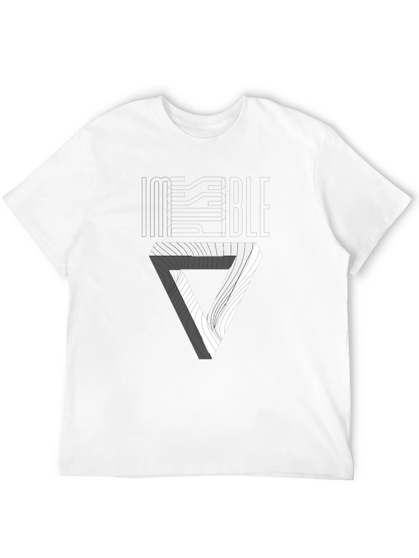 Impossible Triangle Illusion Graphic Tee - Black