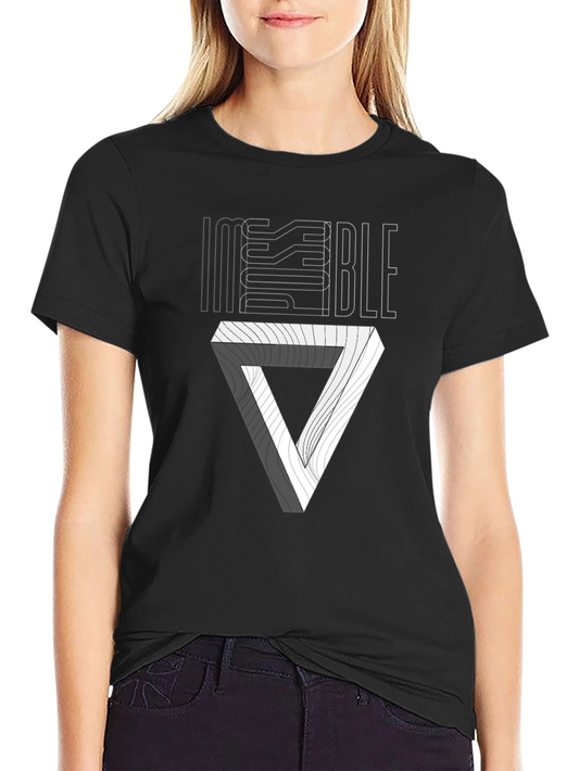 Impossible Triangle Illusion Graphic Tee - Black