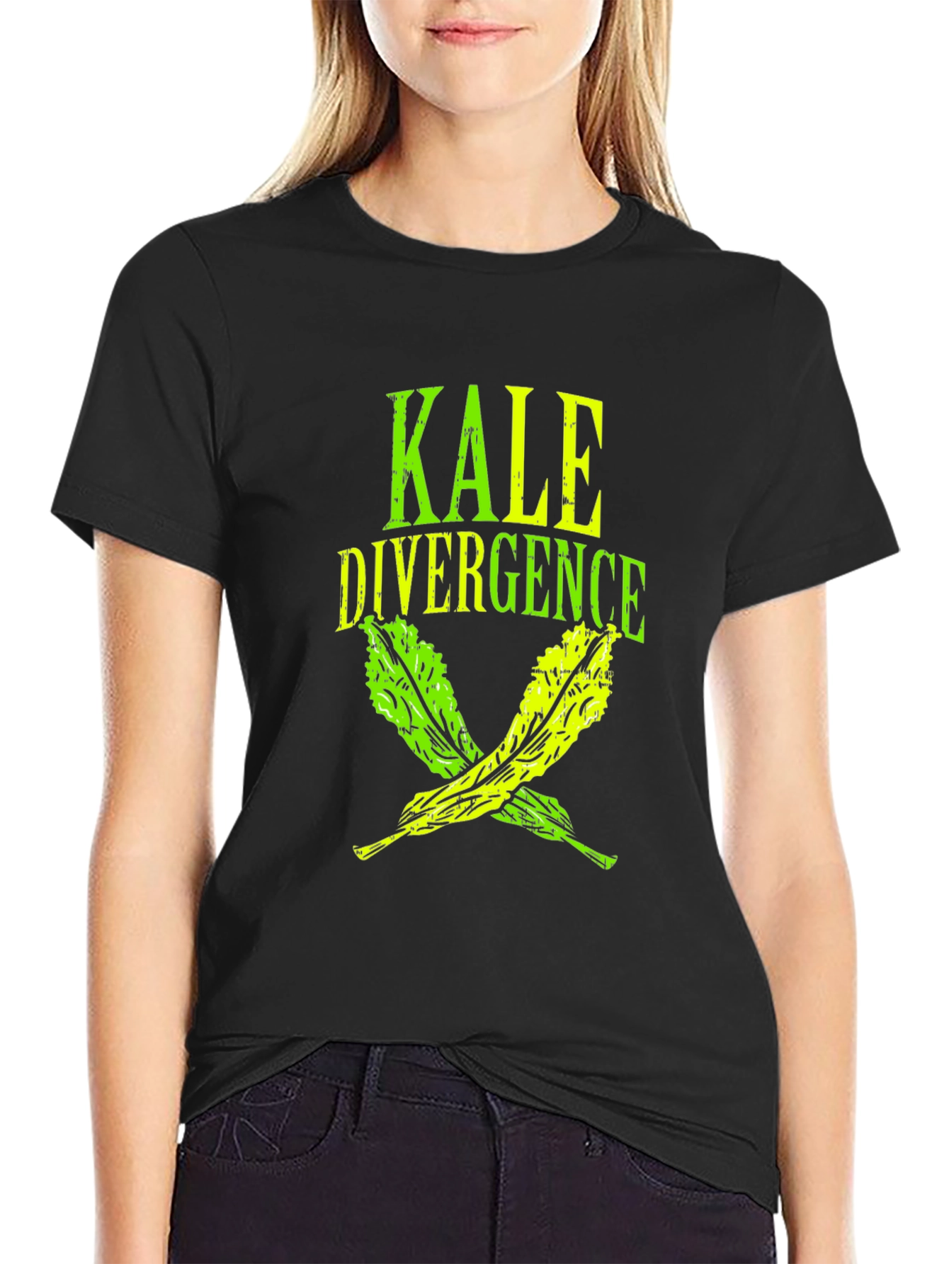 Kale Divergence Graphic Tee - Black Cotton