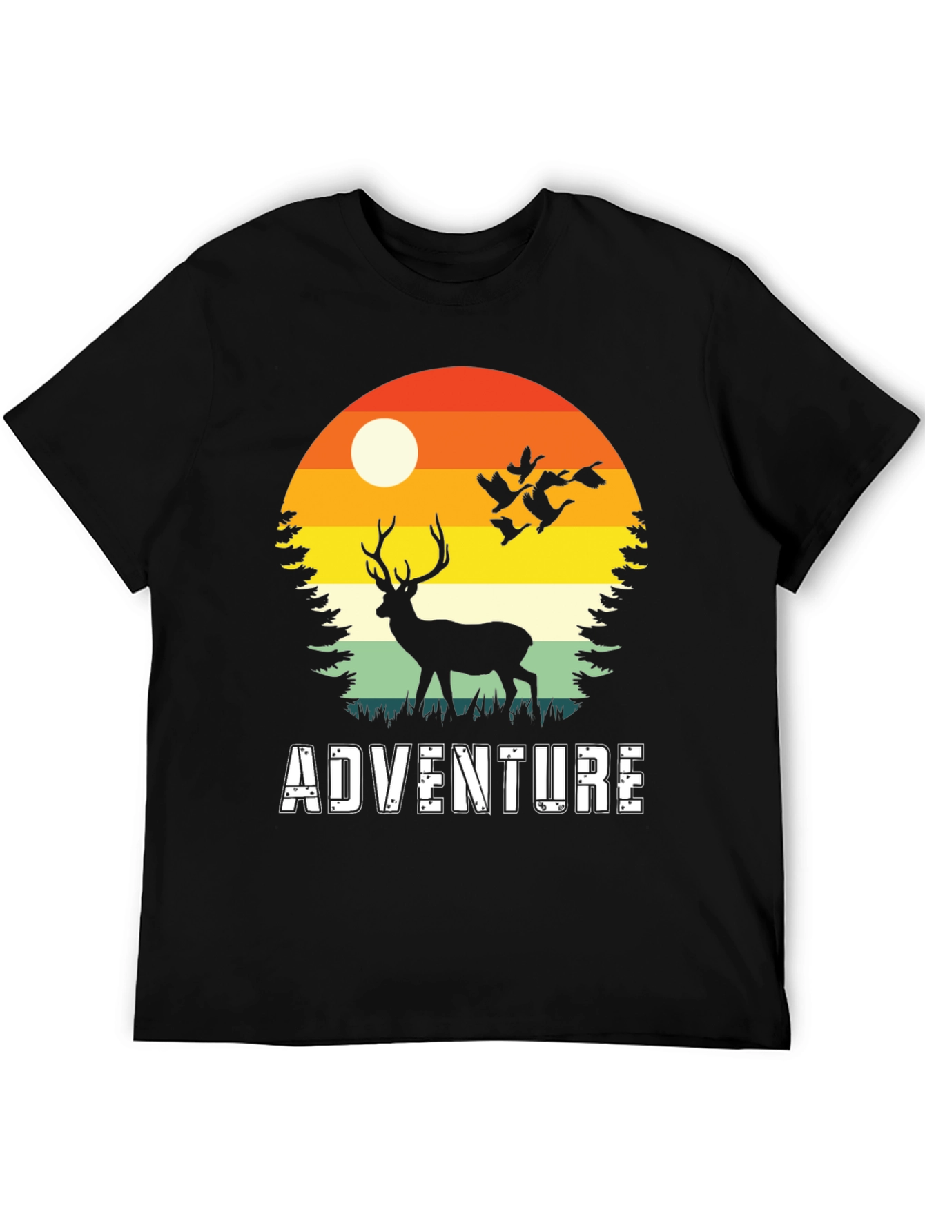 Adventure Deer Silhouette Graphic Tee