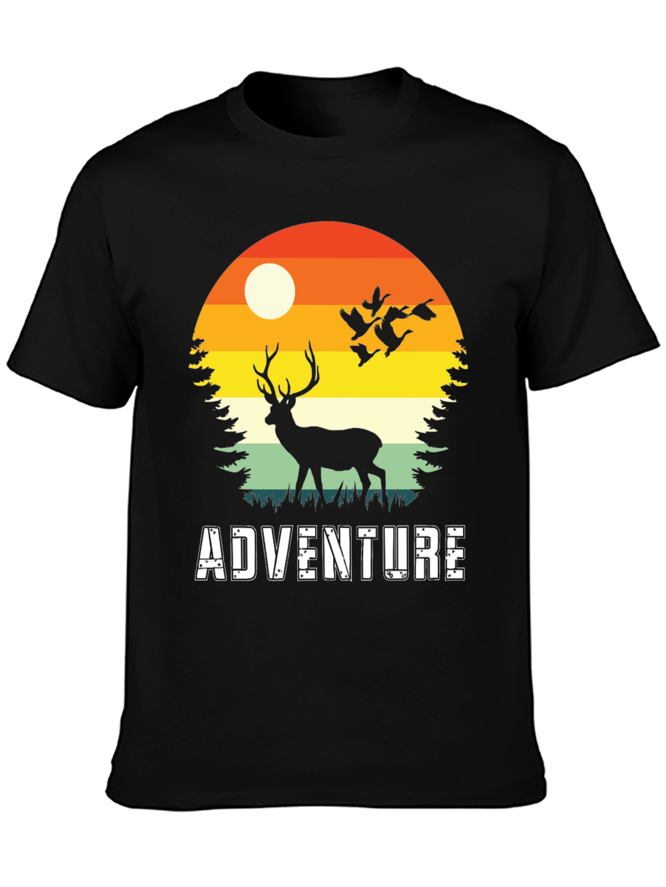Adventure Deer Silhouette Graphic Tee