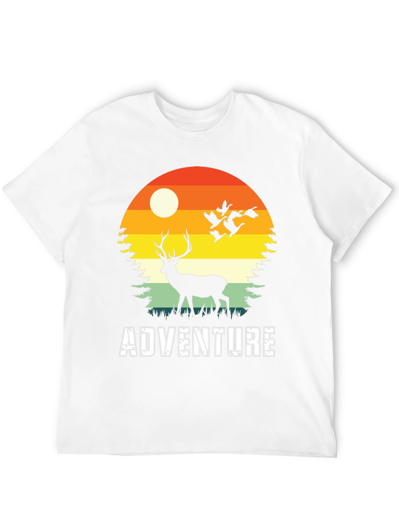 Adventure Deer Silhouette Graphic Tee