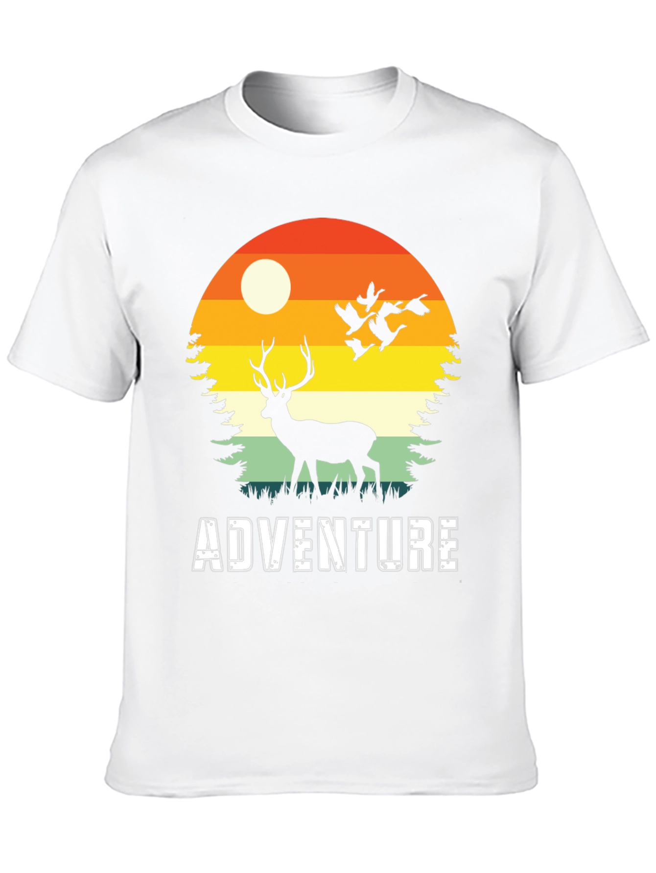 Adventure Deer Silhouette Graphic Tee
