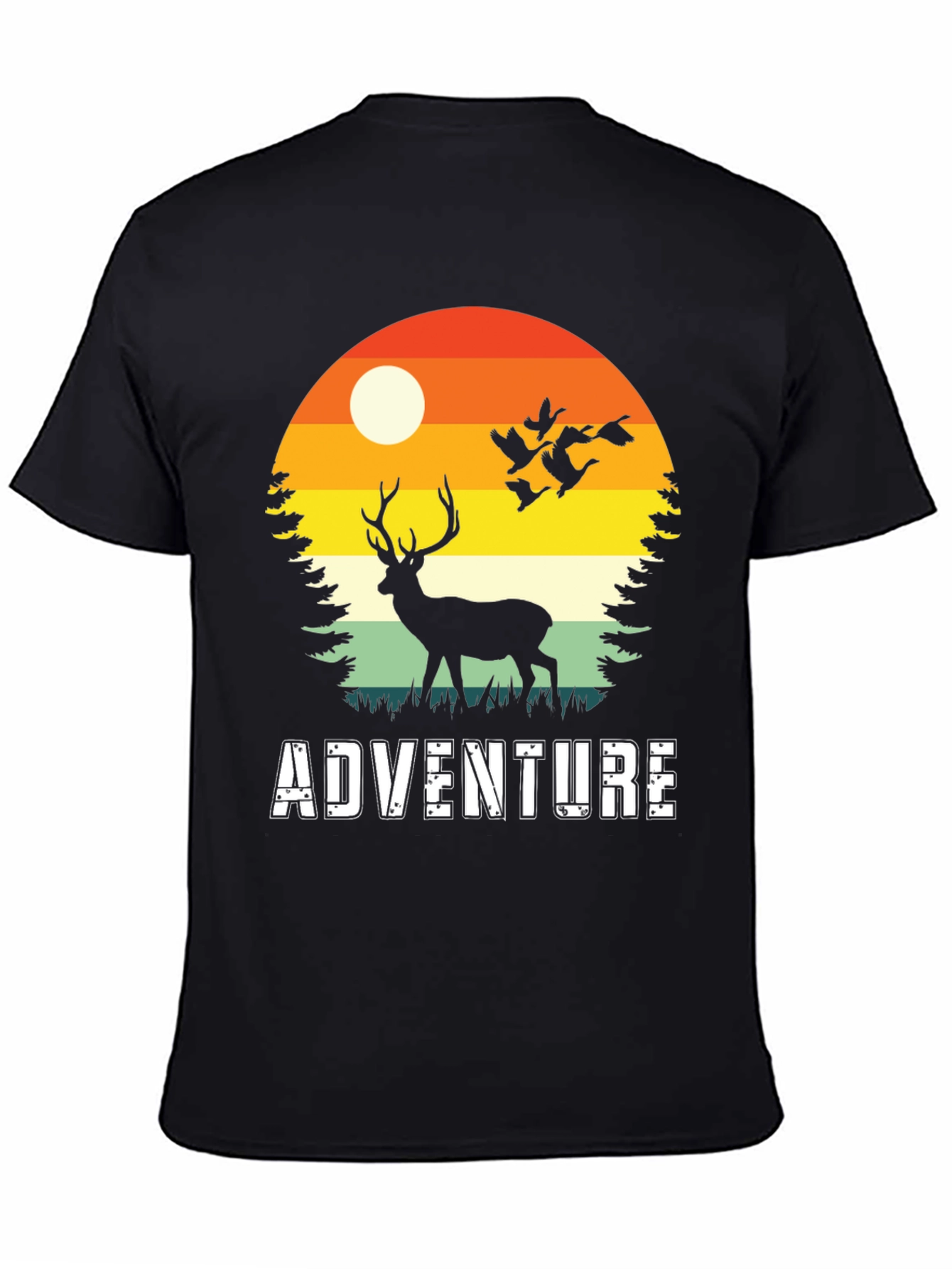 Adventure Deer Silhouette Graphic Tee