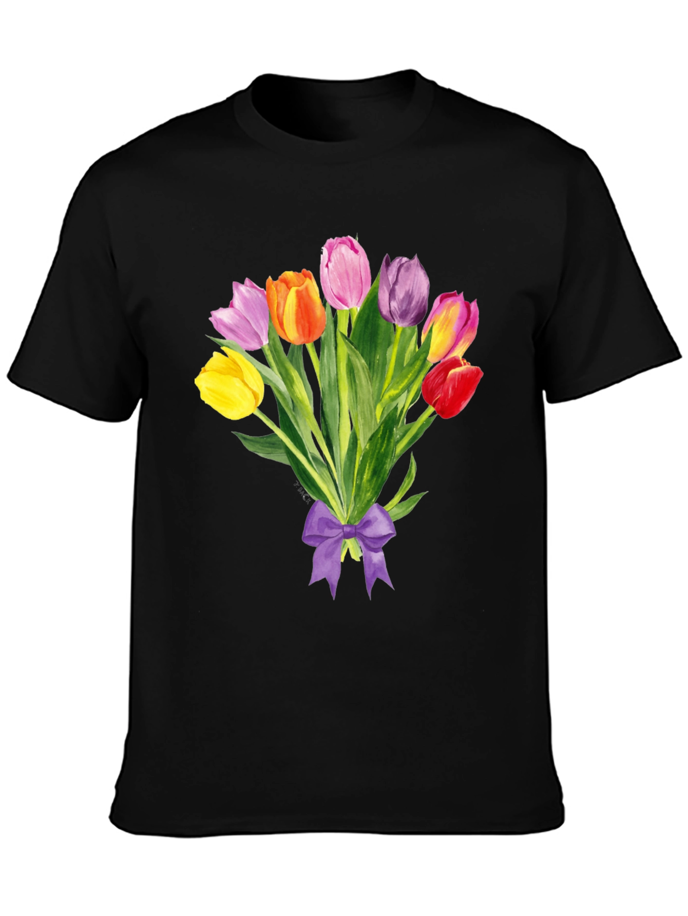 Tulip Bouquet Graphic Tee - Stylish Floral Design