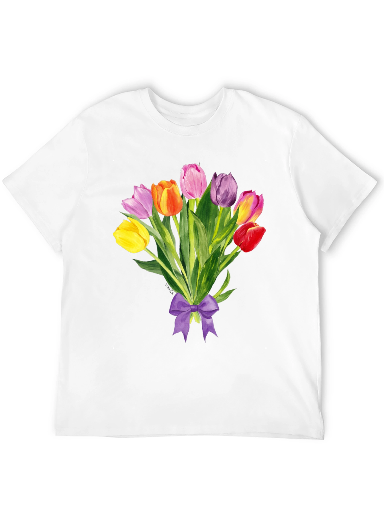 Tulip Bouquet Graphic Tee - Stylish Floral Design