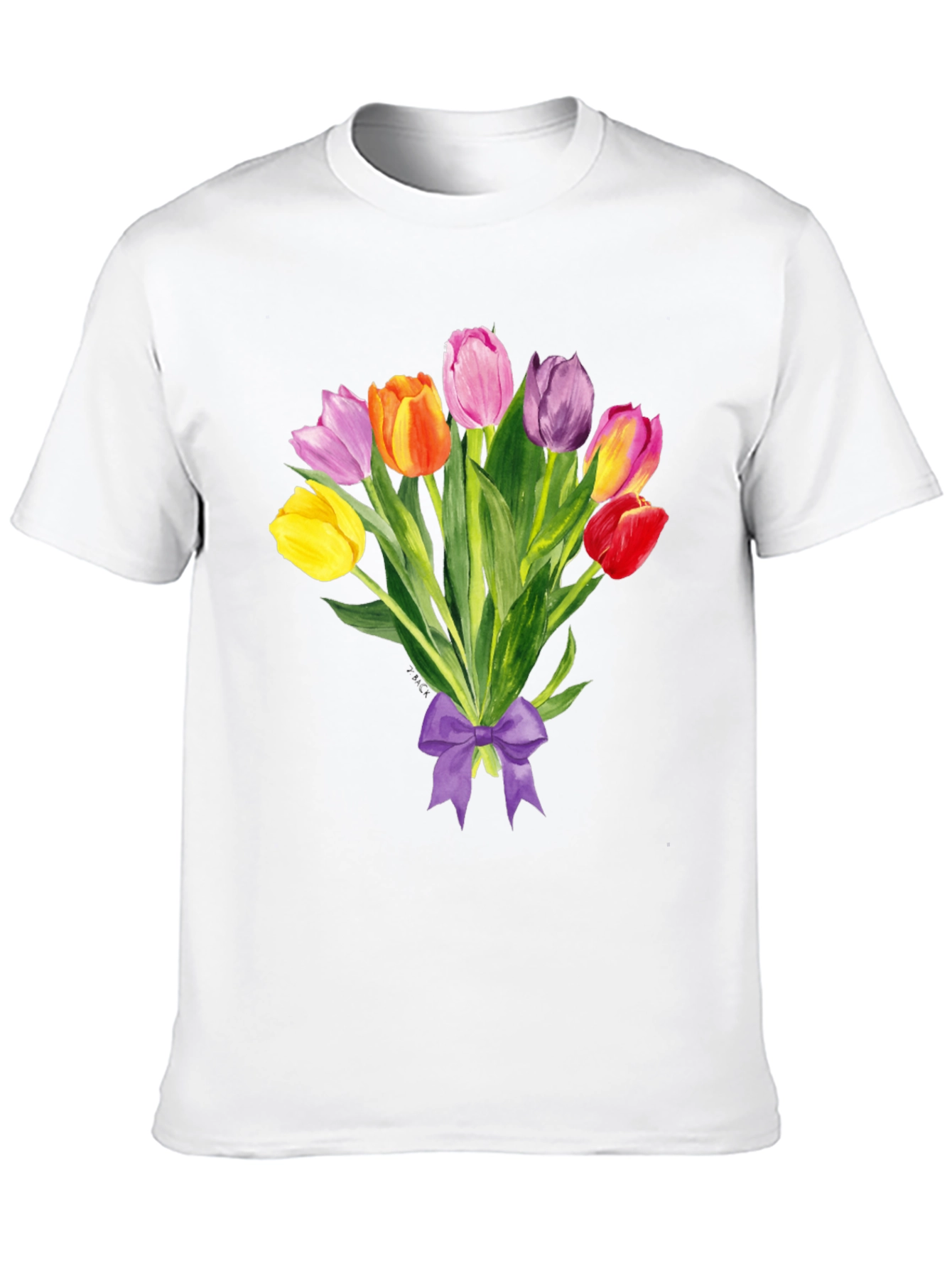 Tulip Bouquet Graphic Tee - Stylish Floral Design