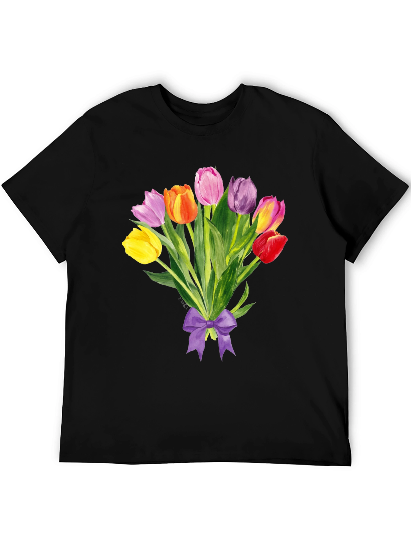 Tulip Bouquet Graphic Tee - Stylish Floral Design