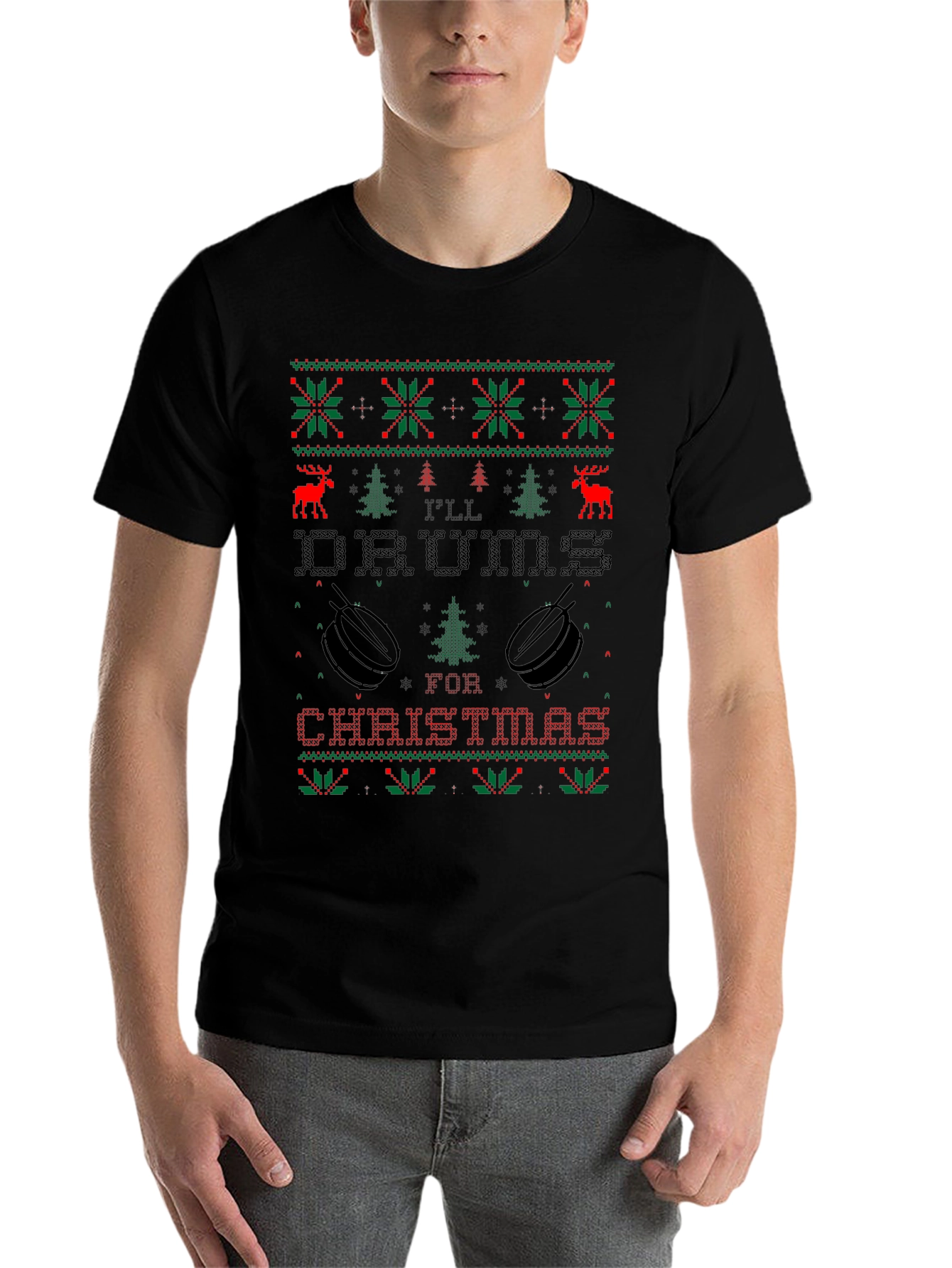 Ill Drums for Christmas Ugly Sweater Style T-Shirt
