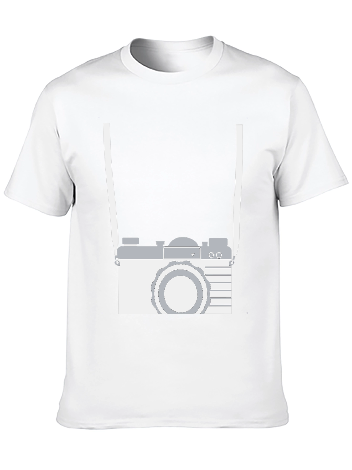 Retro Camera Graphic Tee - Black Cotton Casual Shirt
