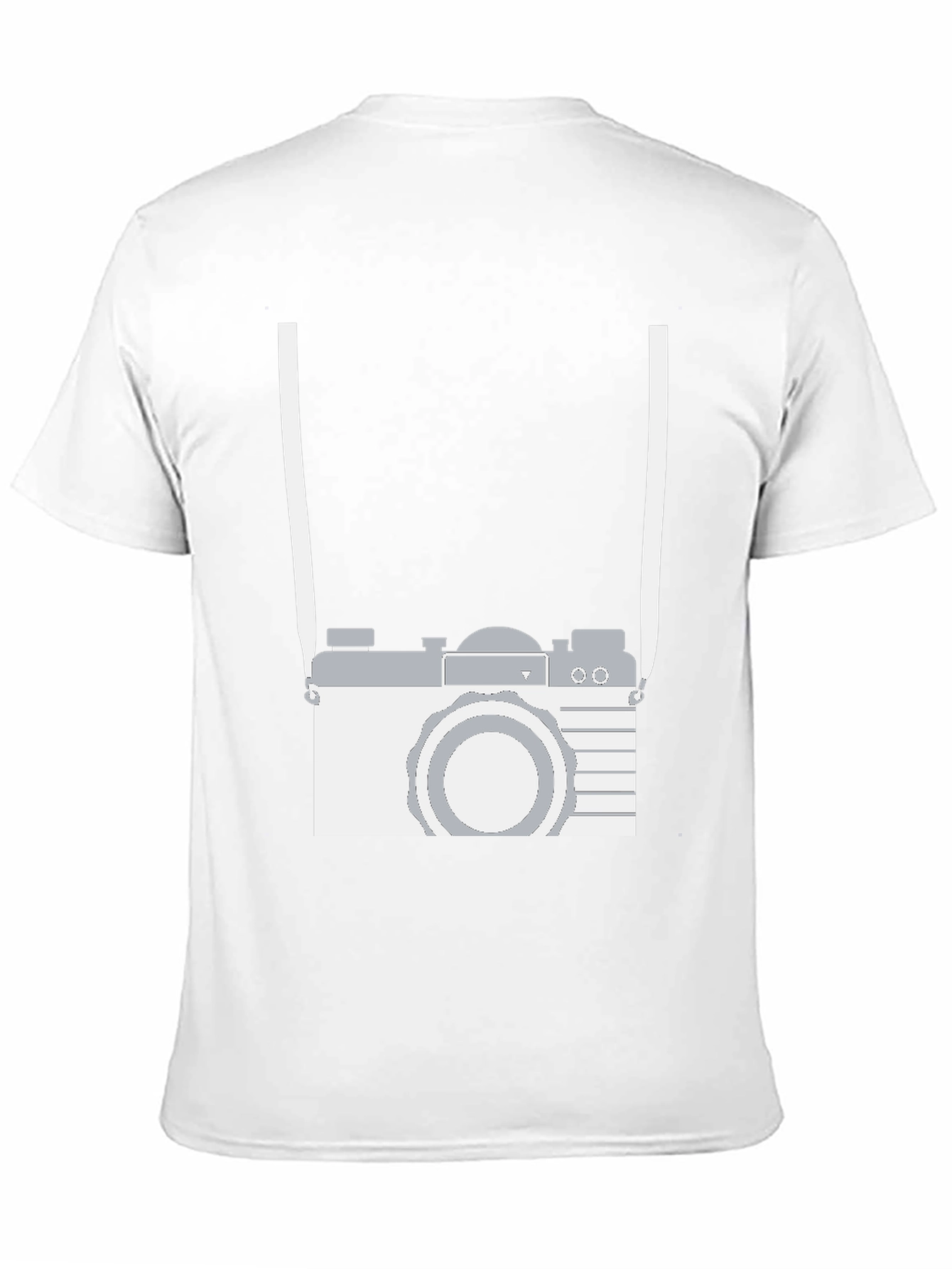 Retro Camera Graphic Tee - Black Cotton Casual Shirt