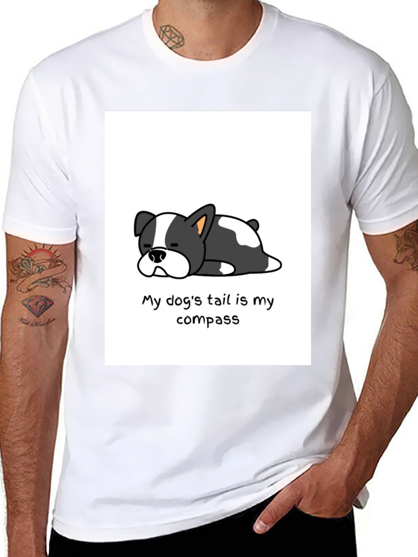 Cute Dog Compass T-Shirt