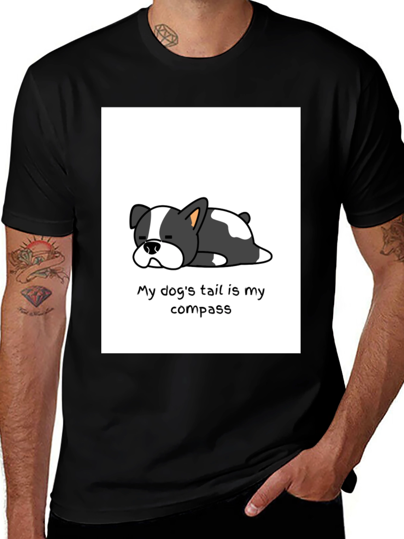 Cute Dog Compass T-Shirt