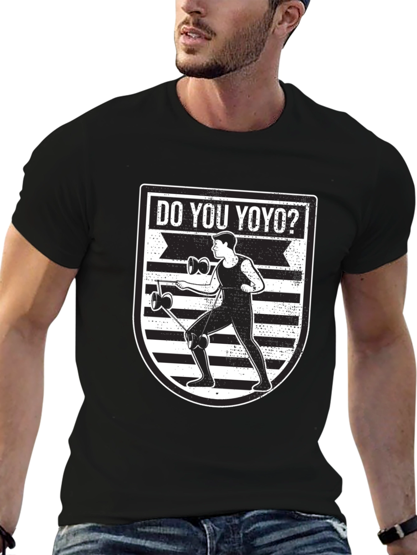 Do You Yoyo? Black Graphic T-Shirt