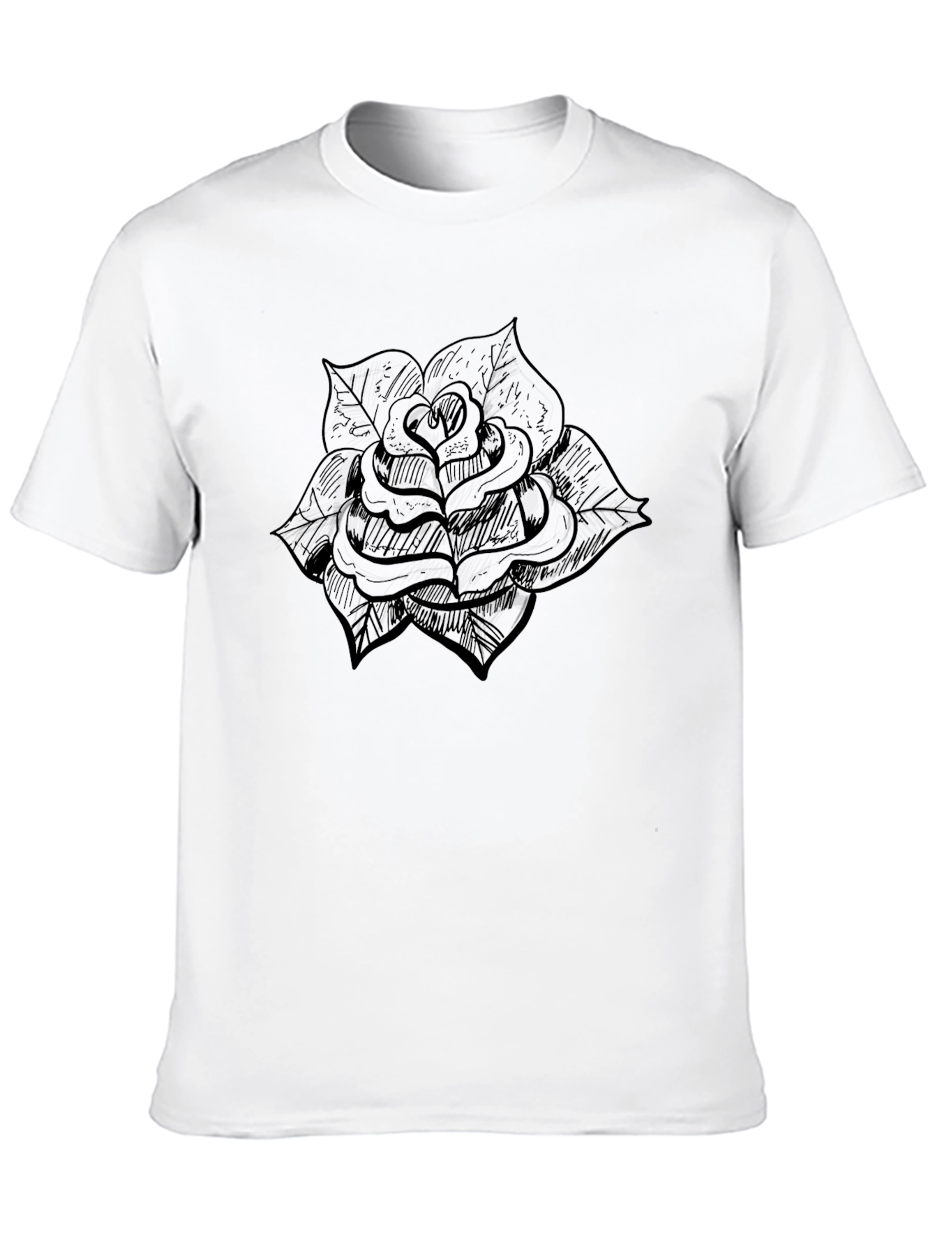 Black Rose Graphic Tee - Mens Fashion