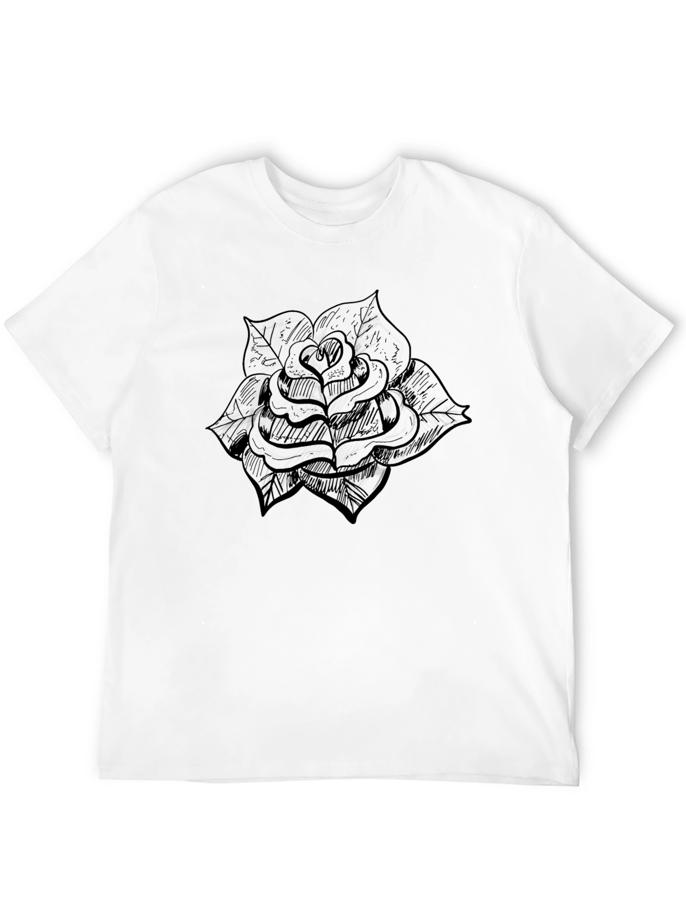 Black Rose Graphic Tee - Mens Fashion