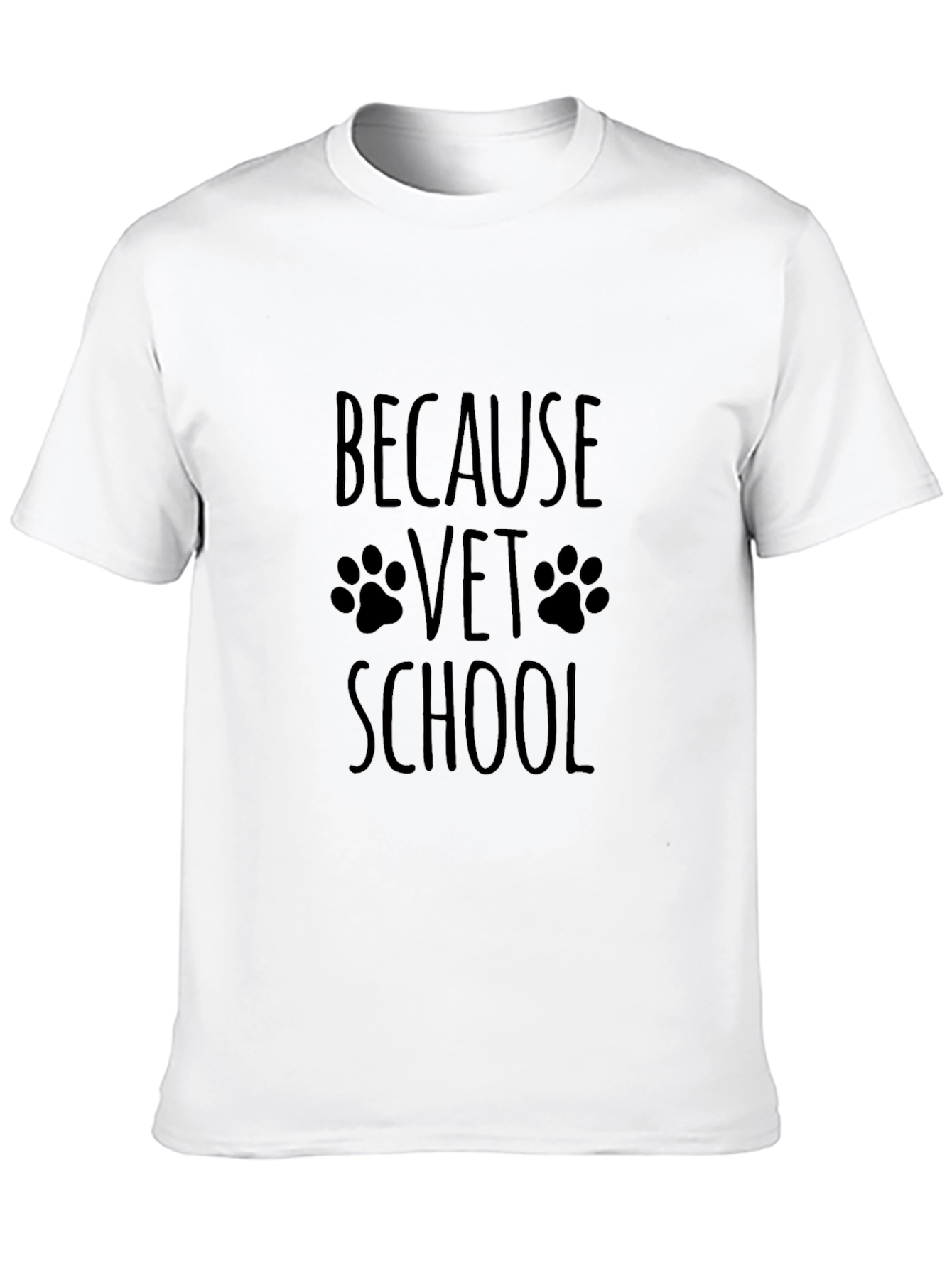 Because Vet School Paw Print T-Shirt