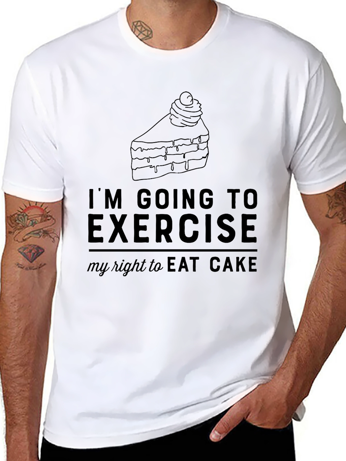 Exercise My Right to Eat Cake T-Shirt