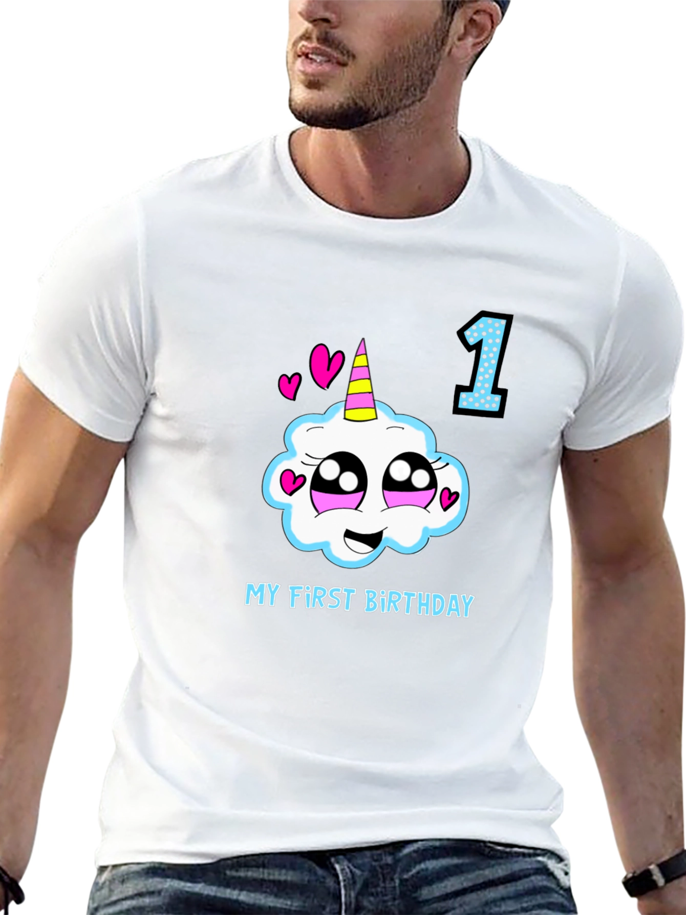 My First Birthday Unicorn Cloud T-Shirt