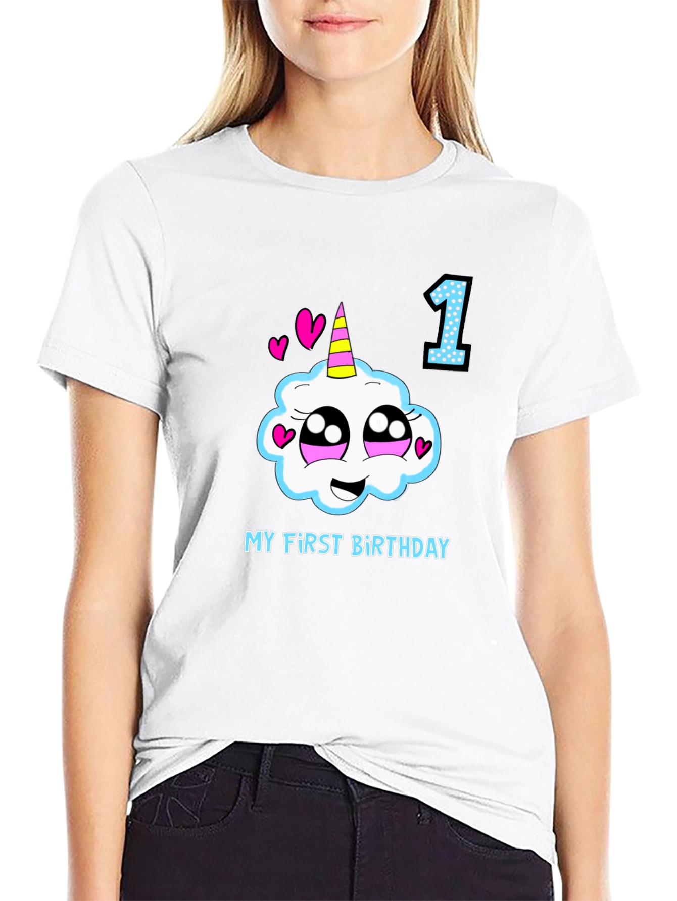 My First Birthday Unicorn Cloud T-Shirt
